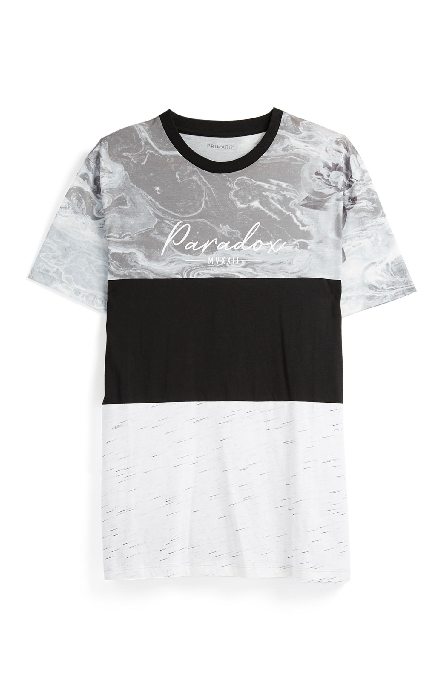 Graues T-Shirt in Marmoroptik