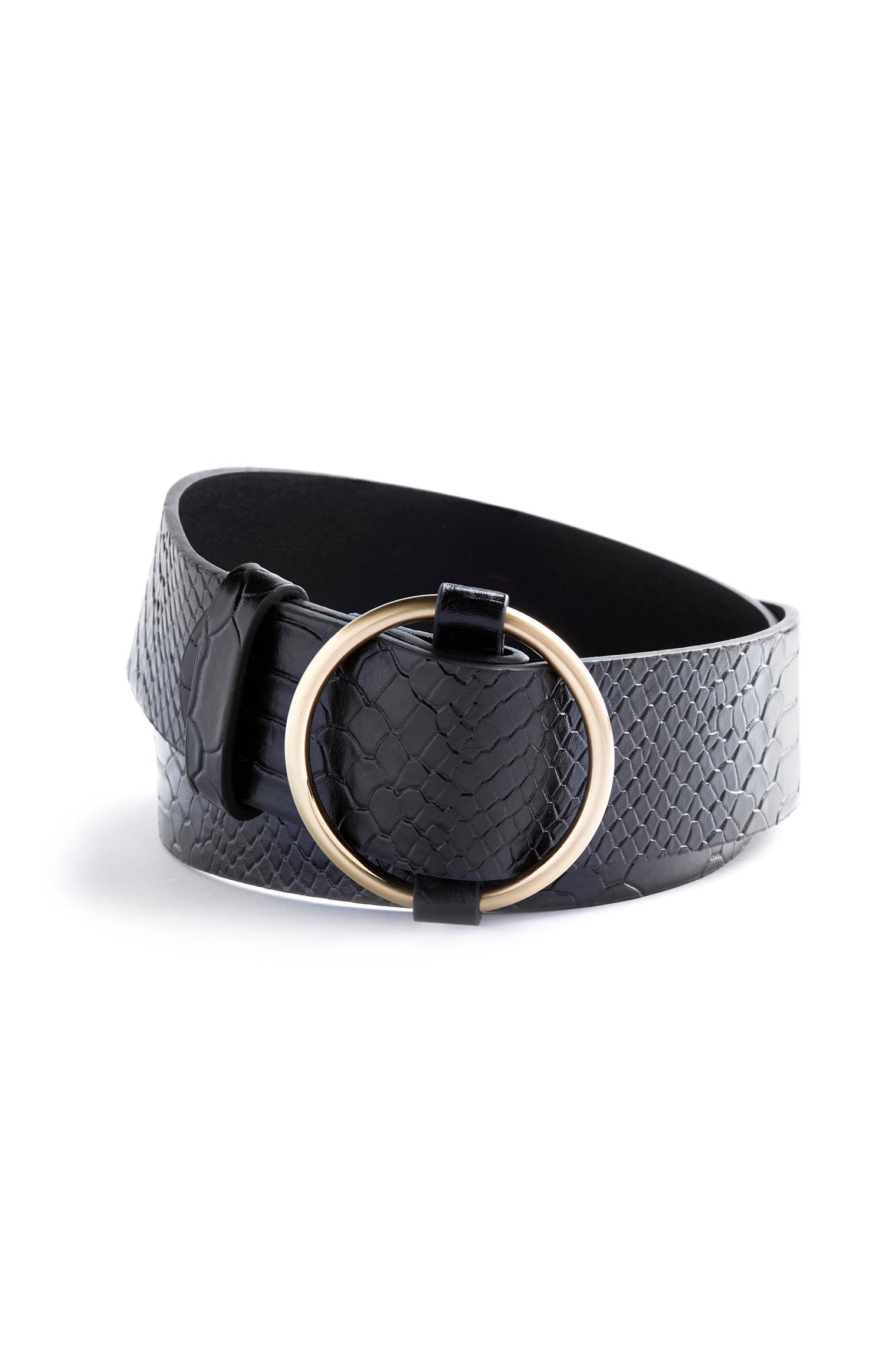 Zwarte riem met reliëf