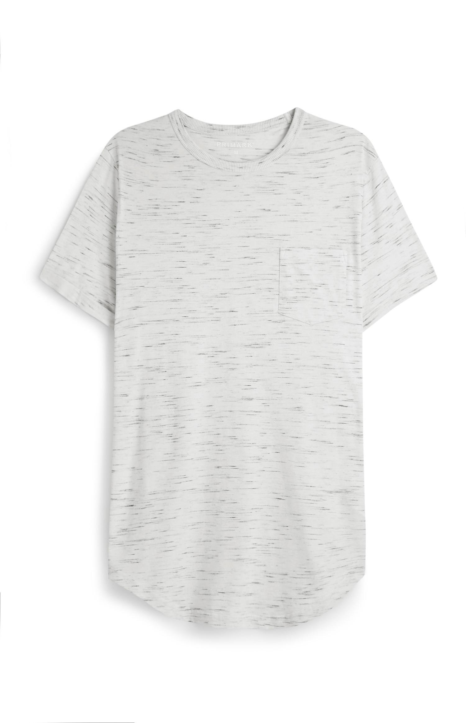 Ecrufarbenes, langes T-Shirt