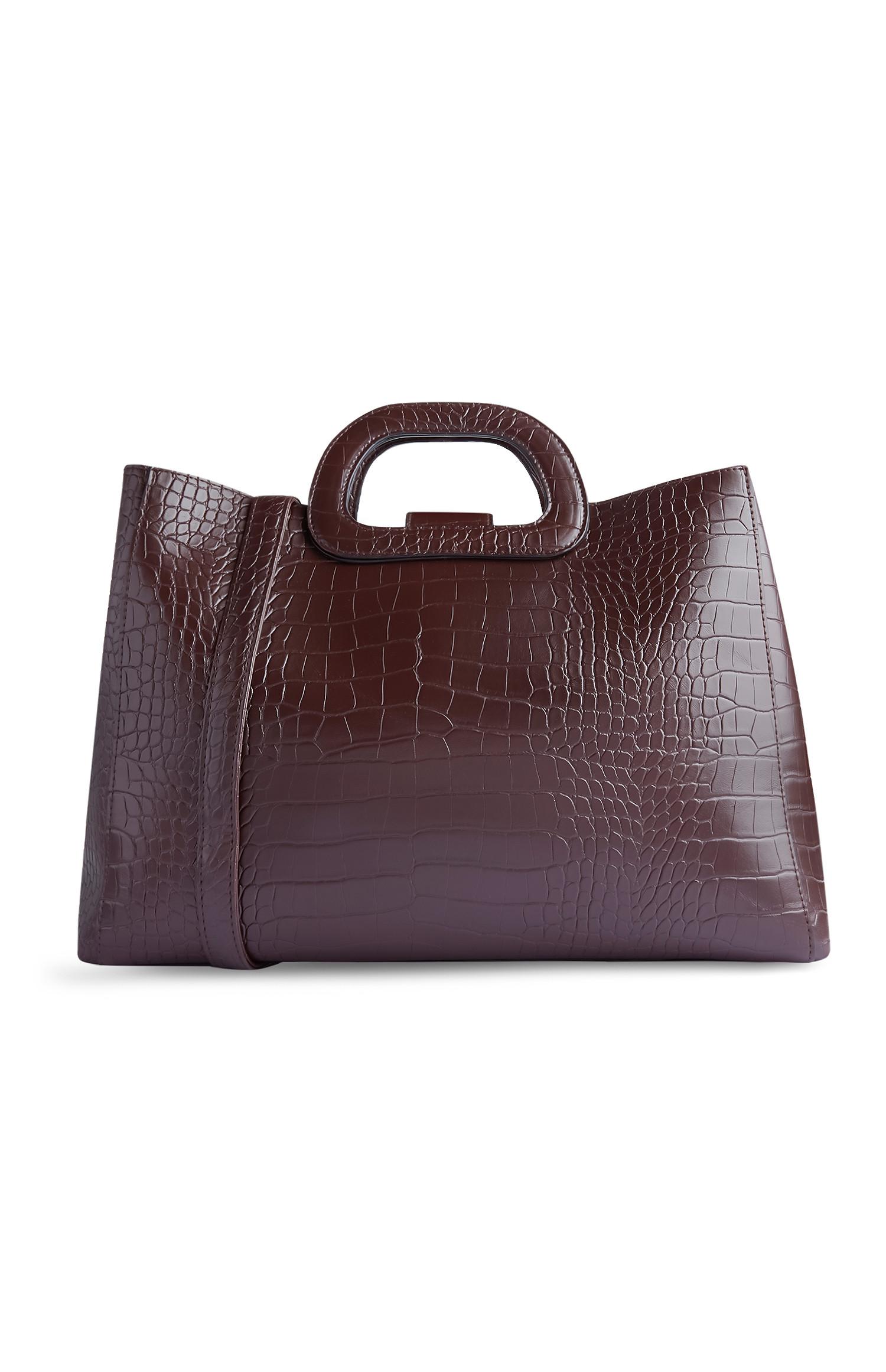 Bruine damestas met krokoprint