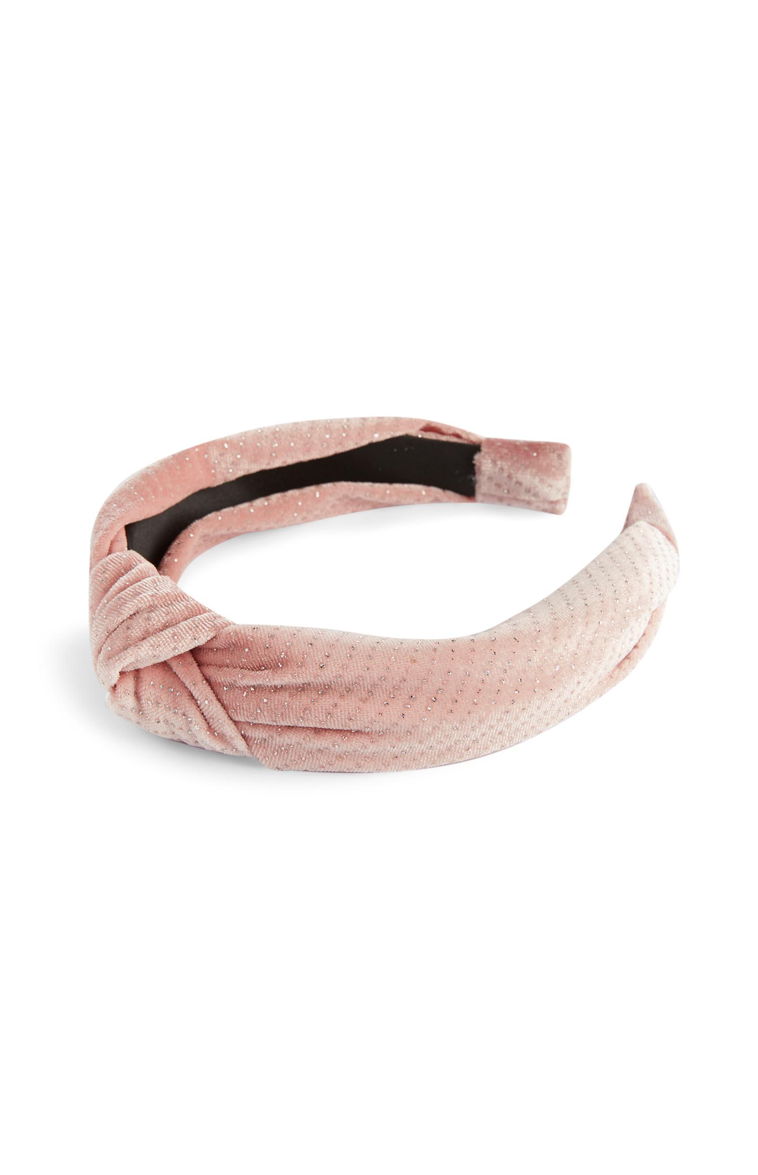 Satijnfluwelen haarband met knoop