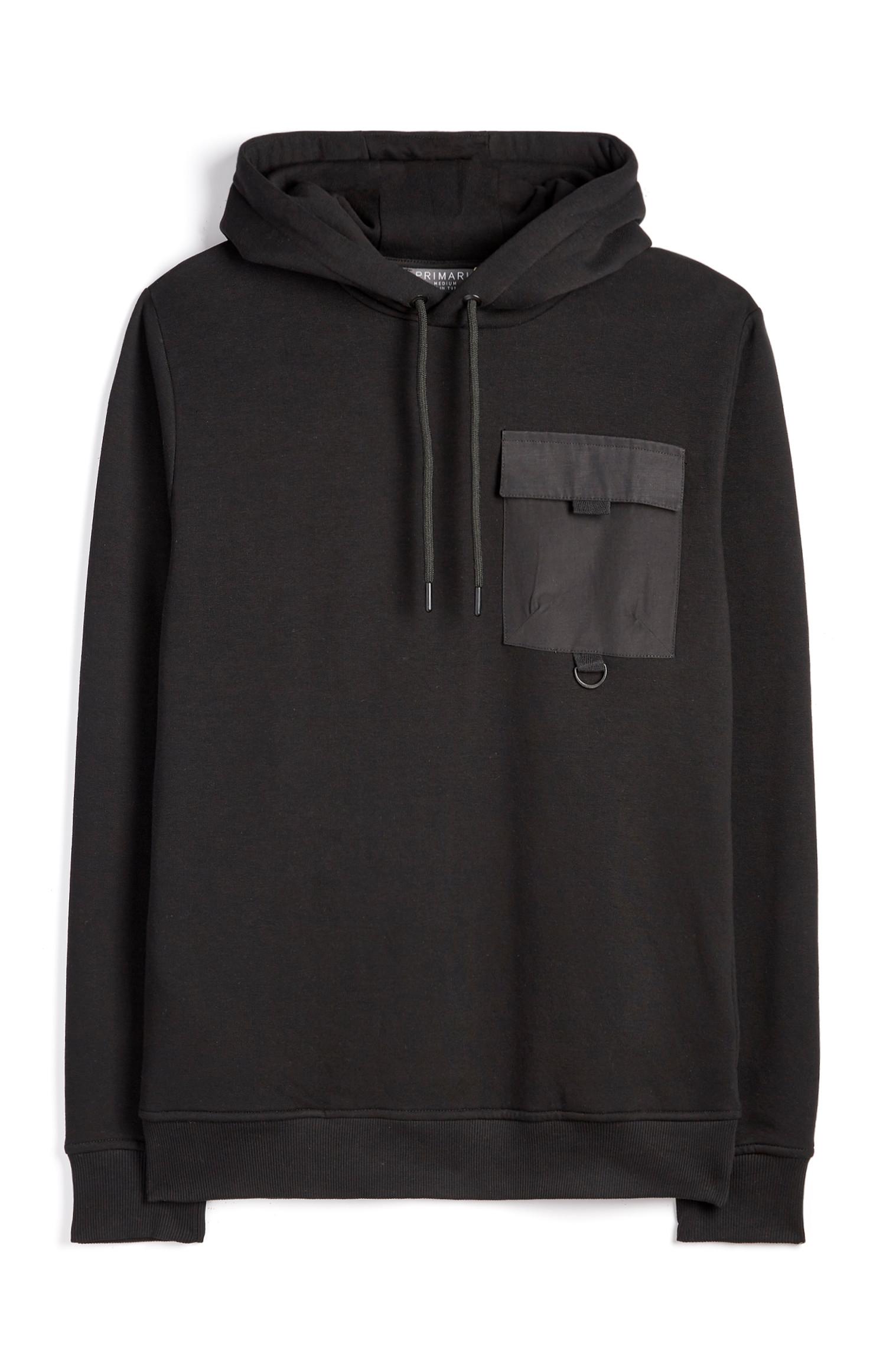 Schwarzer Cargo-Hoodie