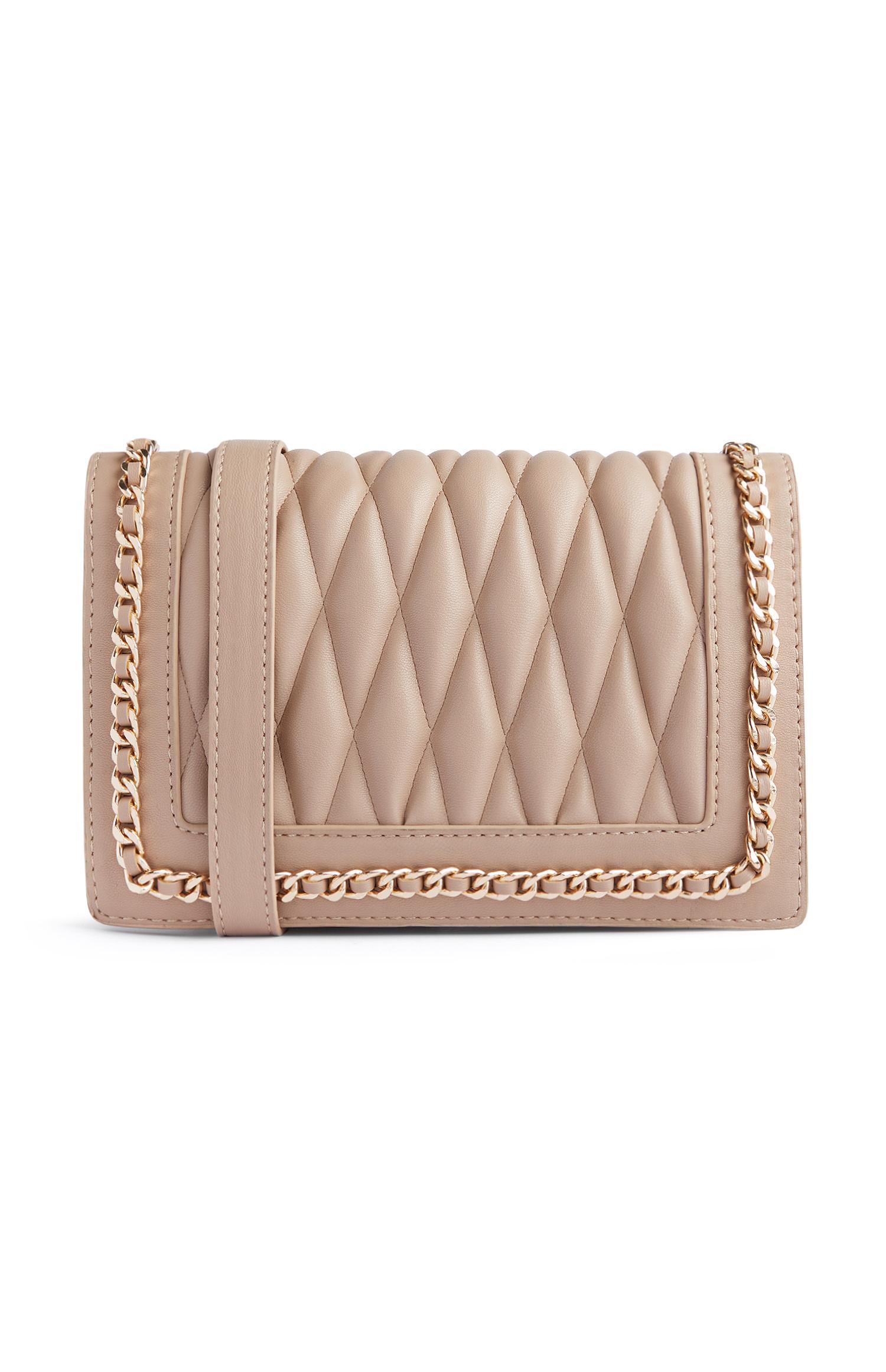 Crèmewitte schoudertas met quiltmotief