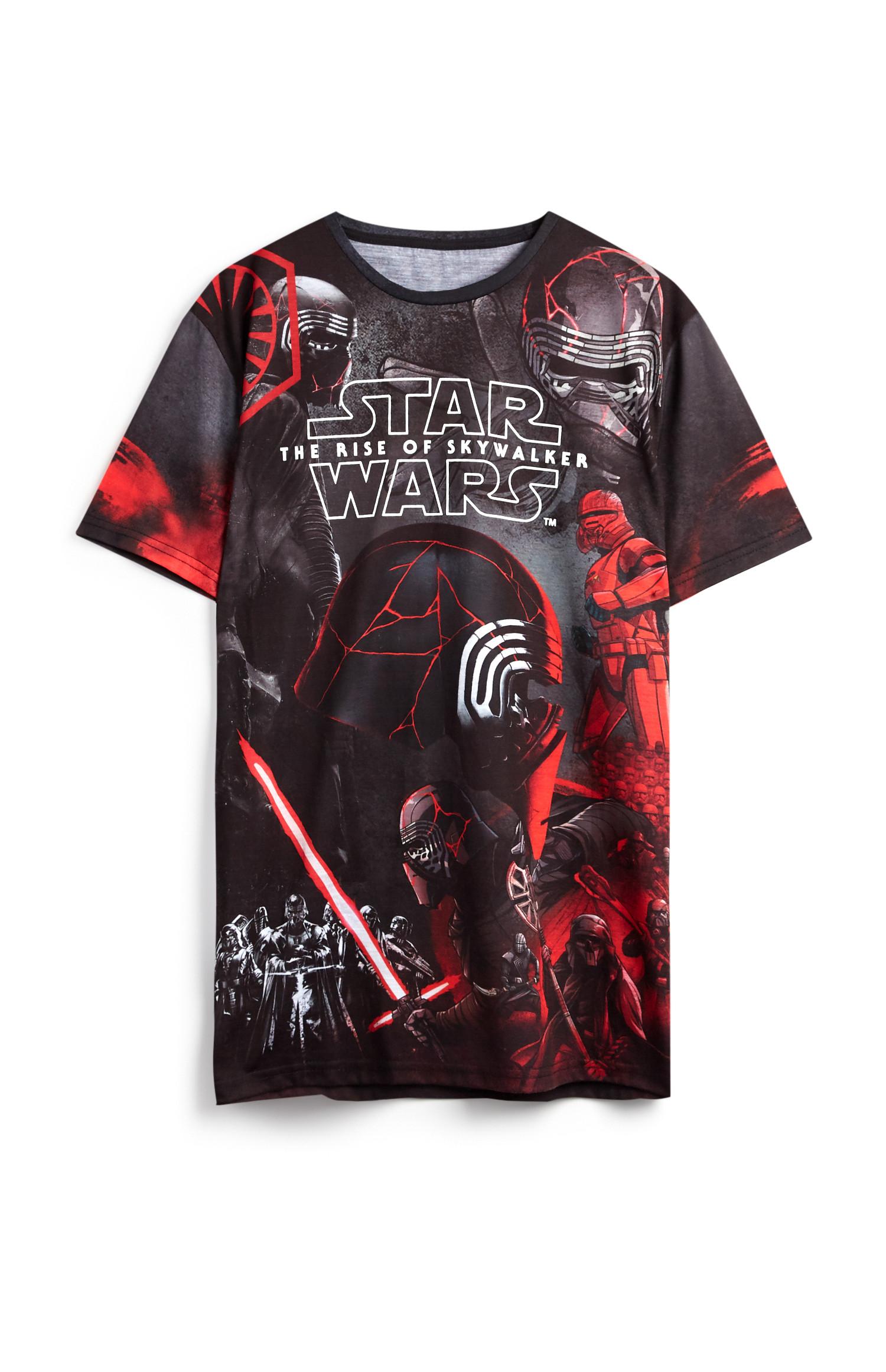 Schwarzes T-Shirt mit „Star Wars The Rise Of Skywalker“-Motiv