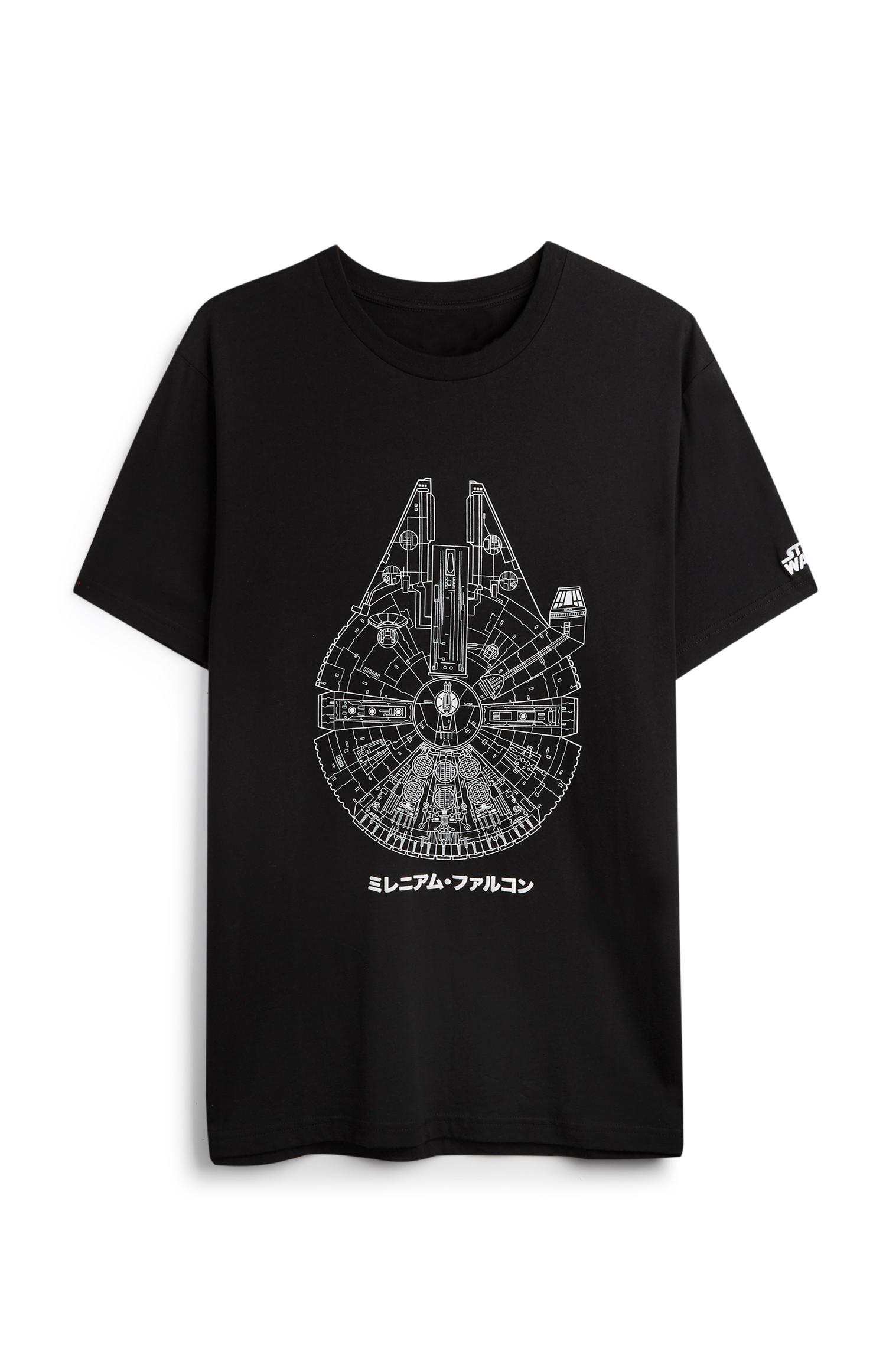 Schwarzes T-Shirt mit „Star Wars“-Motiv