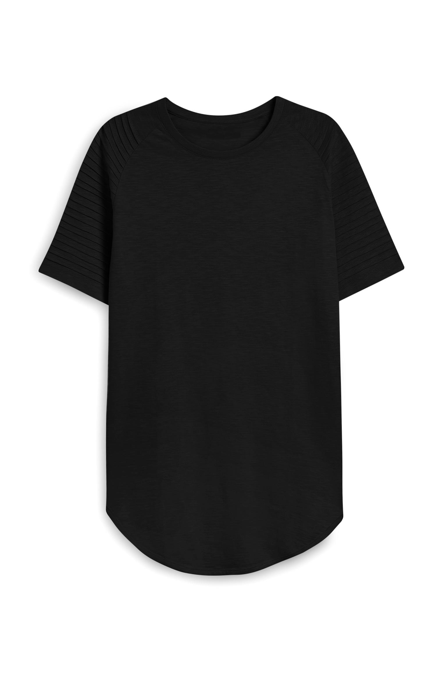 Schwarzes T-Shirt im Biker-Look