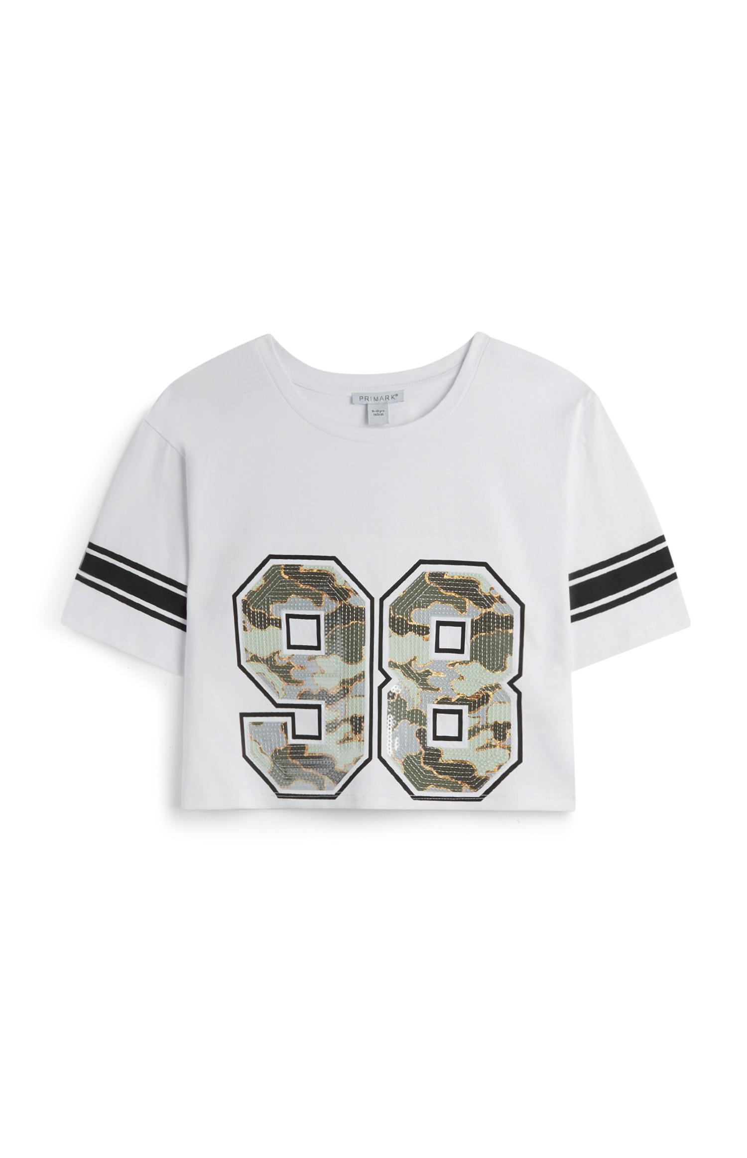 Jerseytop mit Tarnmuster und Pailletten