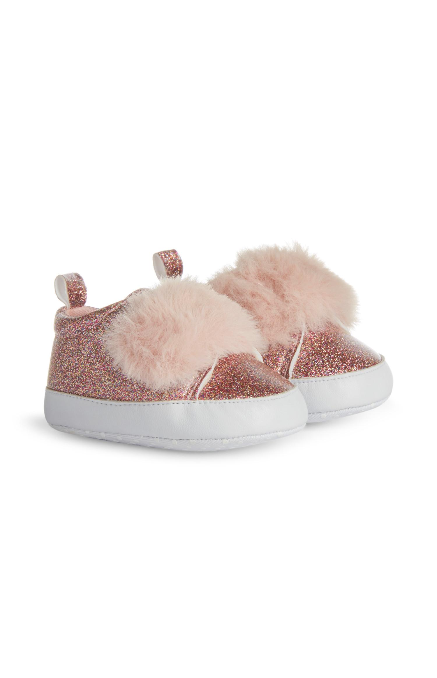 Rosafarbene Glitzerstiefel für Babys (M)