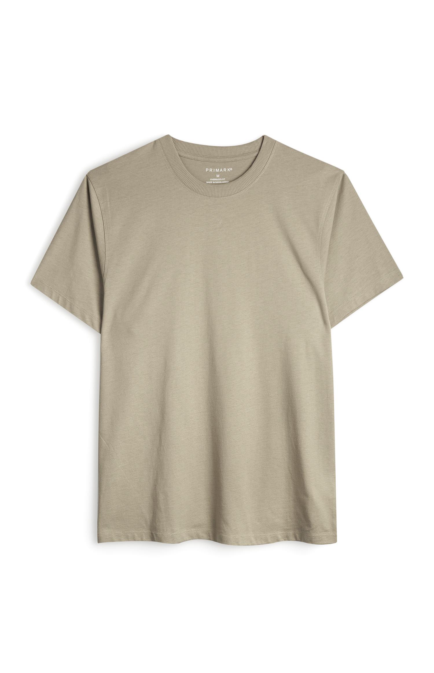 Gerade geschnittenes T-Shirt in Steingrau