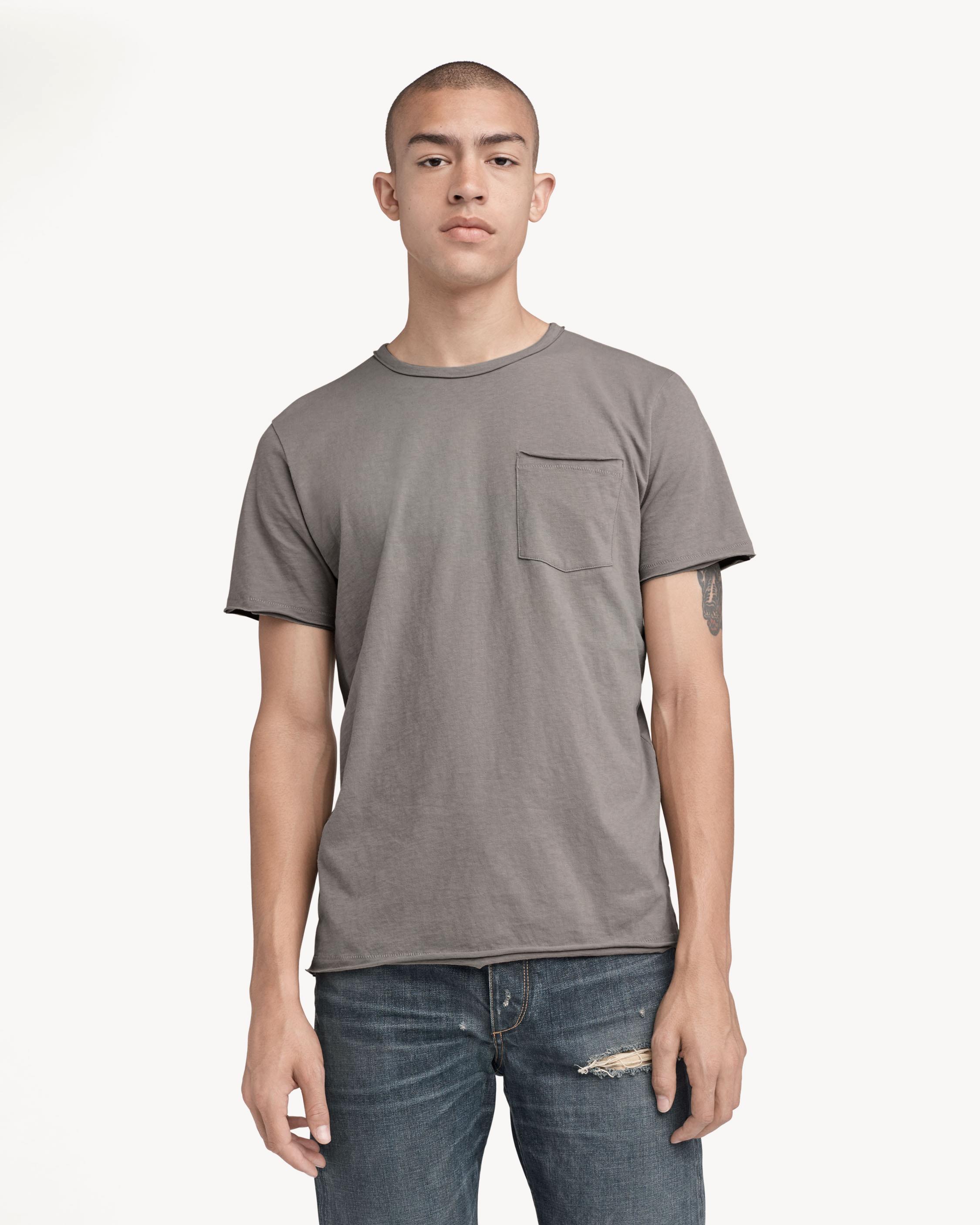 raw edge t shirt mens