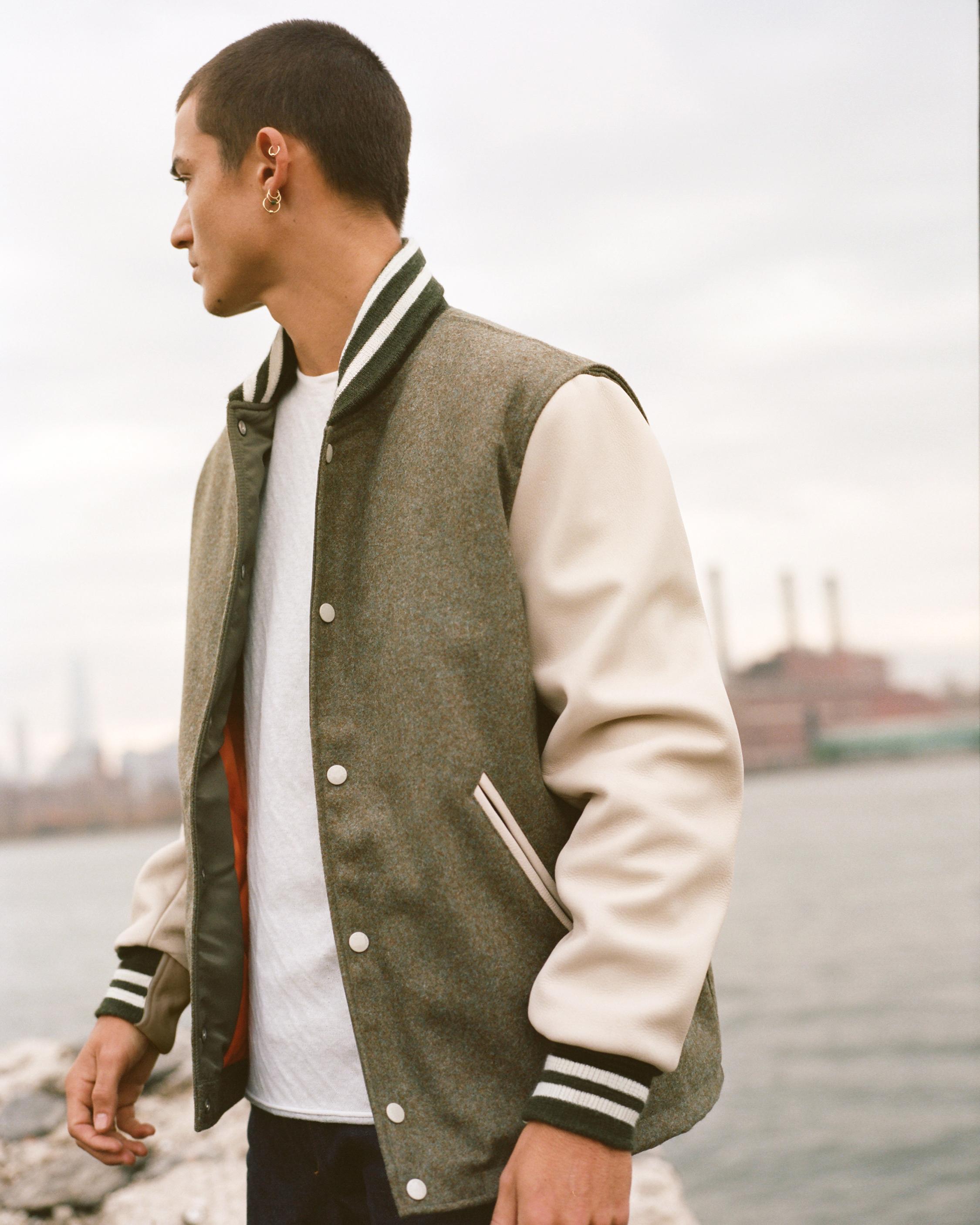 bone varsity jacket