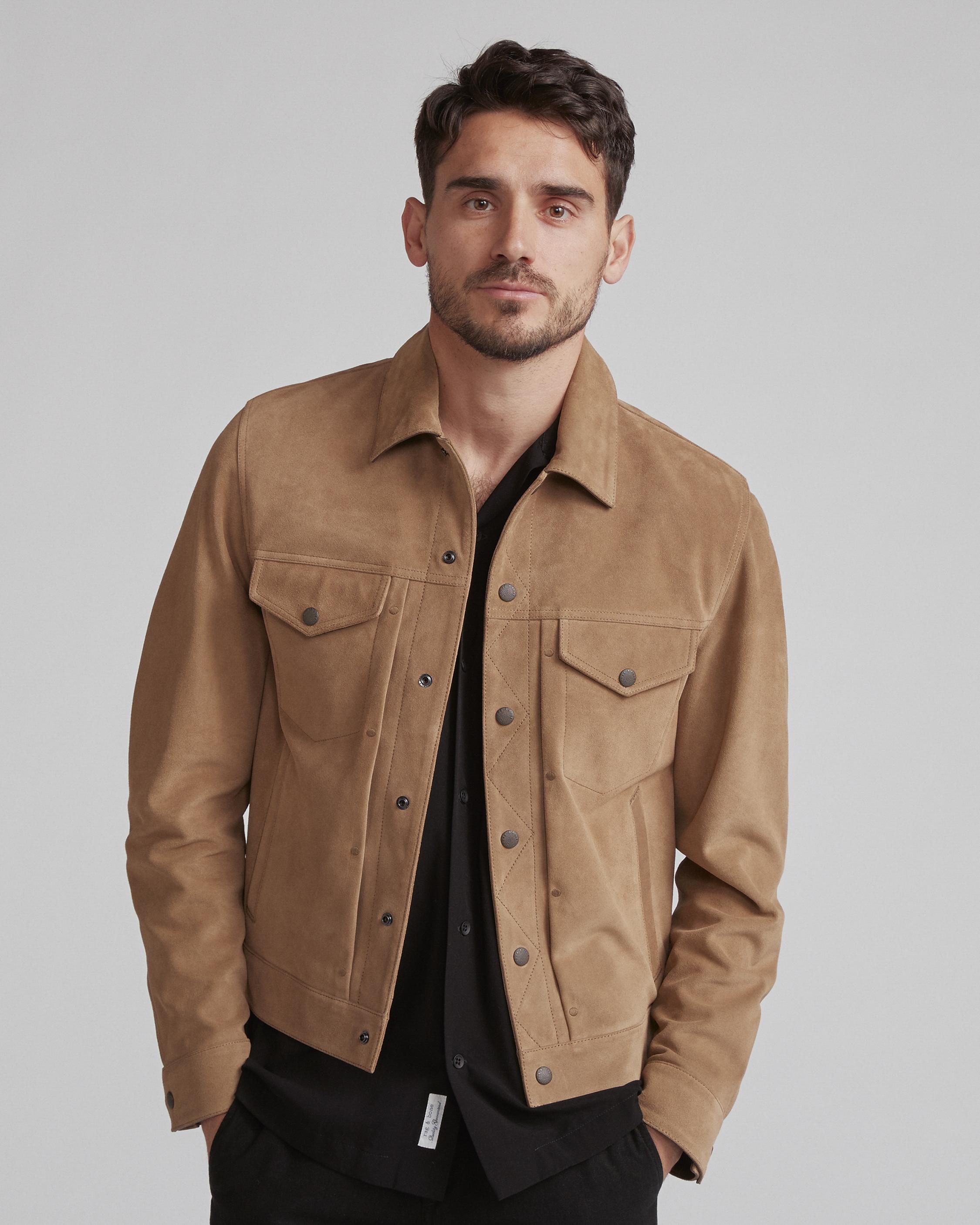 Suede Trucker Jacket | Men Coats 