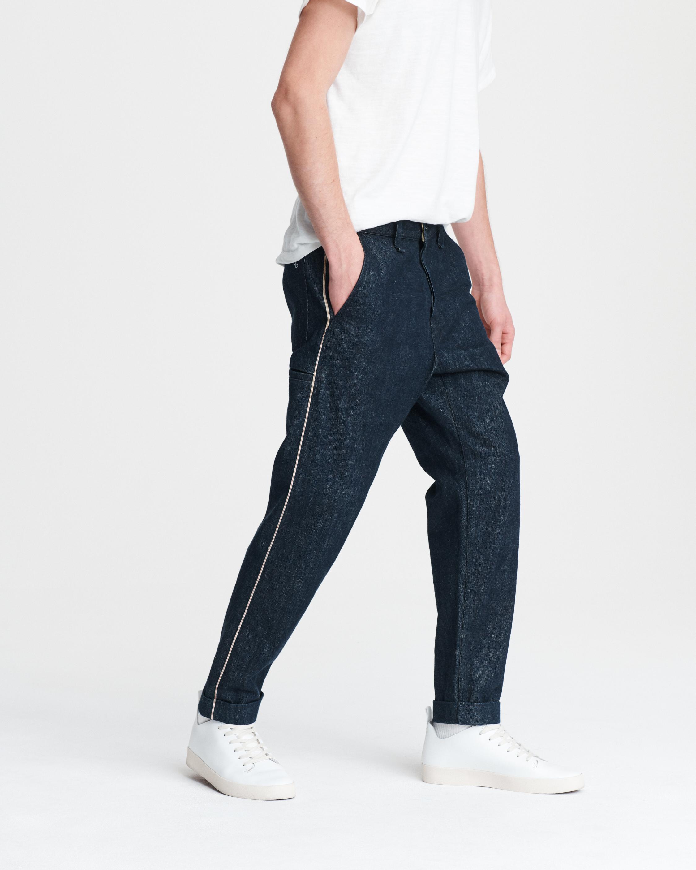 mens jean with stripe