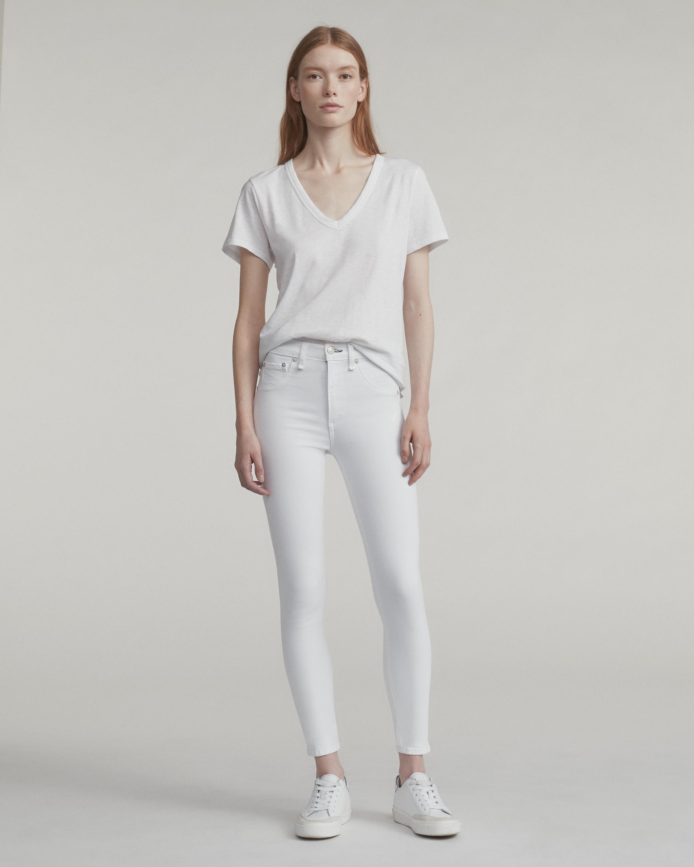 rag and bone high rise ankle skinny white