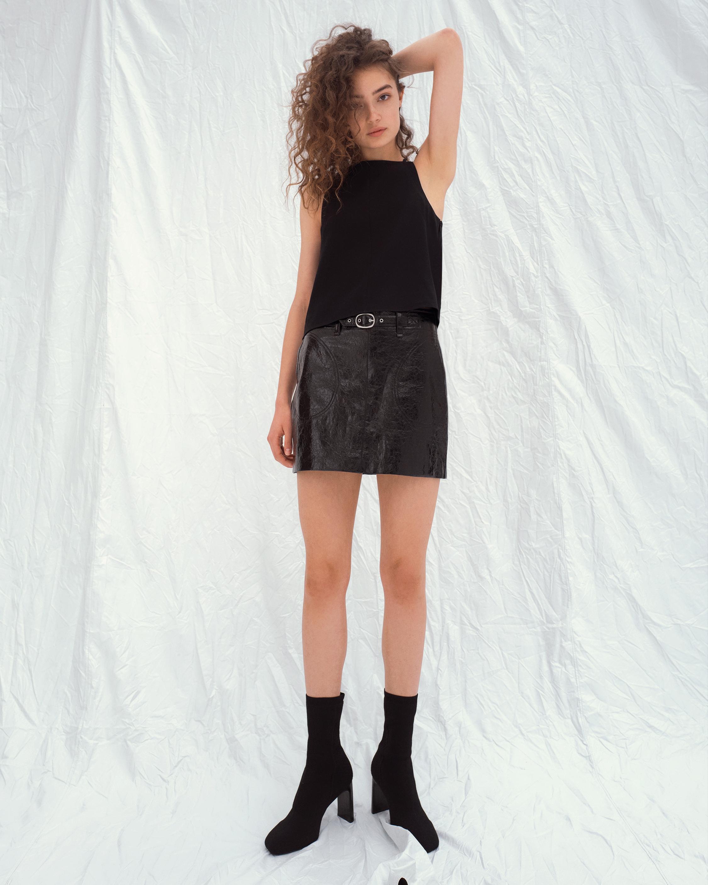 rag & bone leather skirt