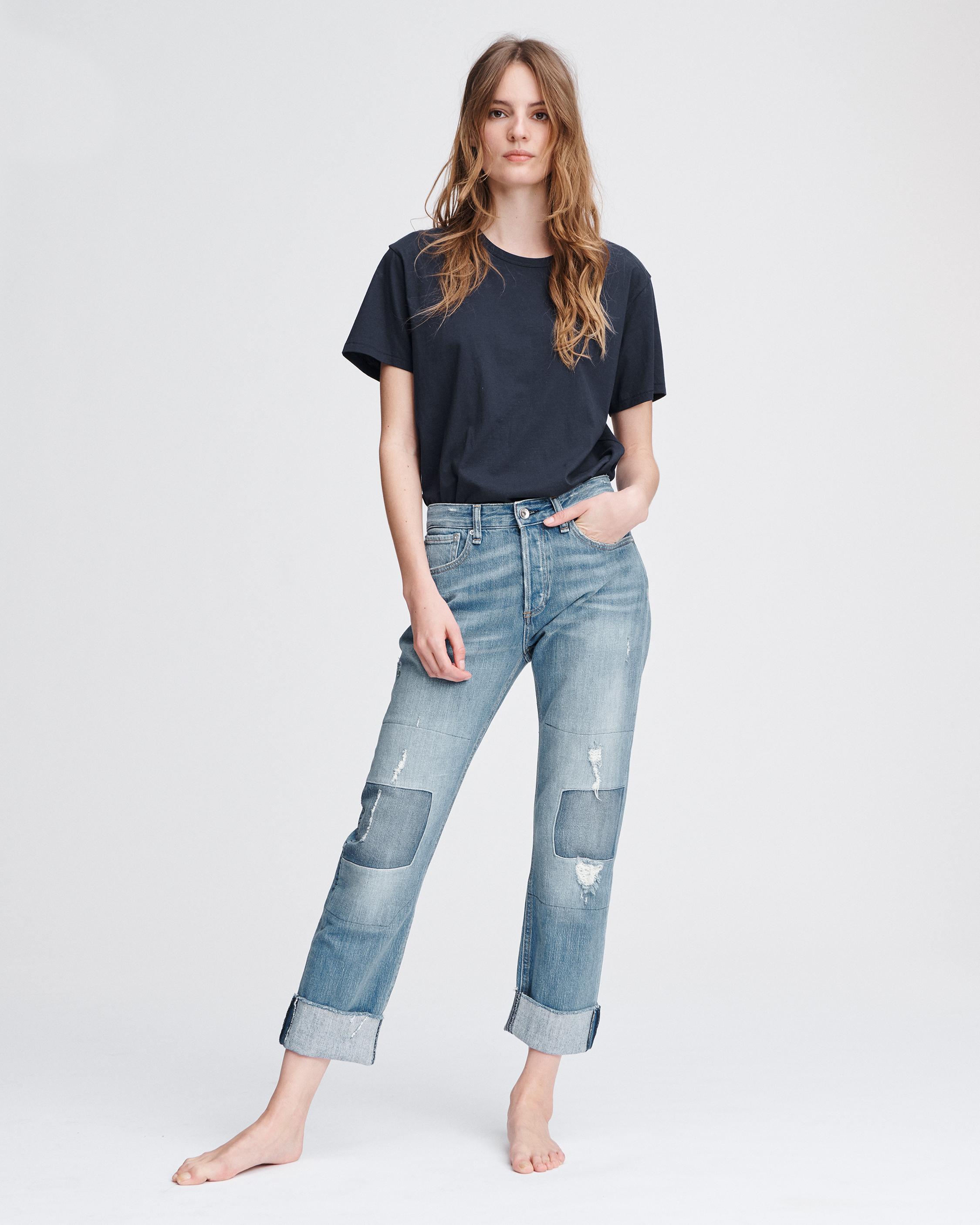 Women Jeans Rag Bone Womens Dre Low Rise Patchwork Jeans