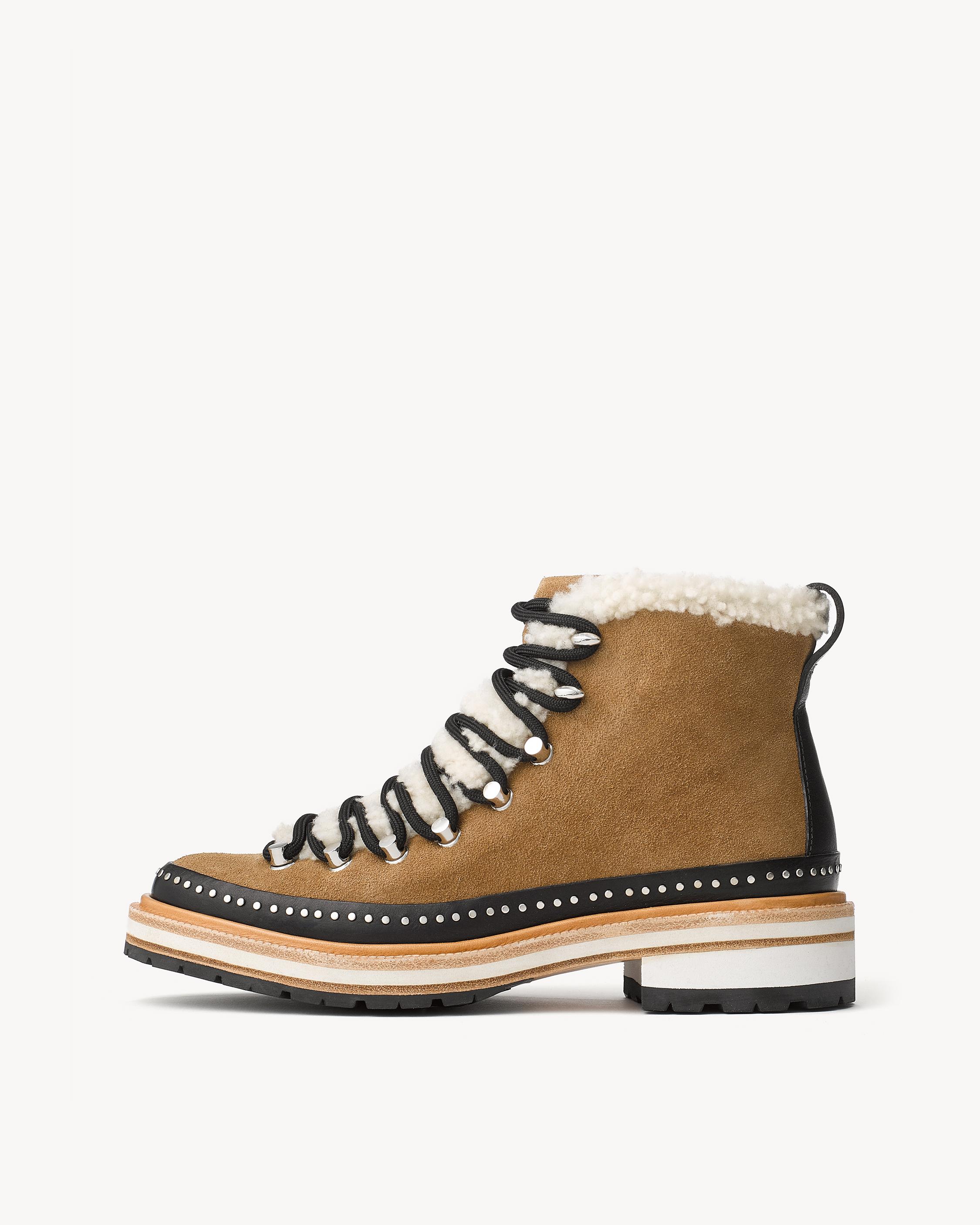 rag & bone compass leather & shearling booties