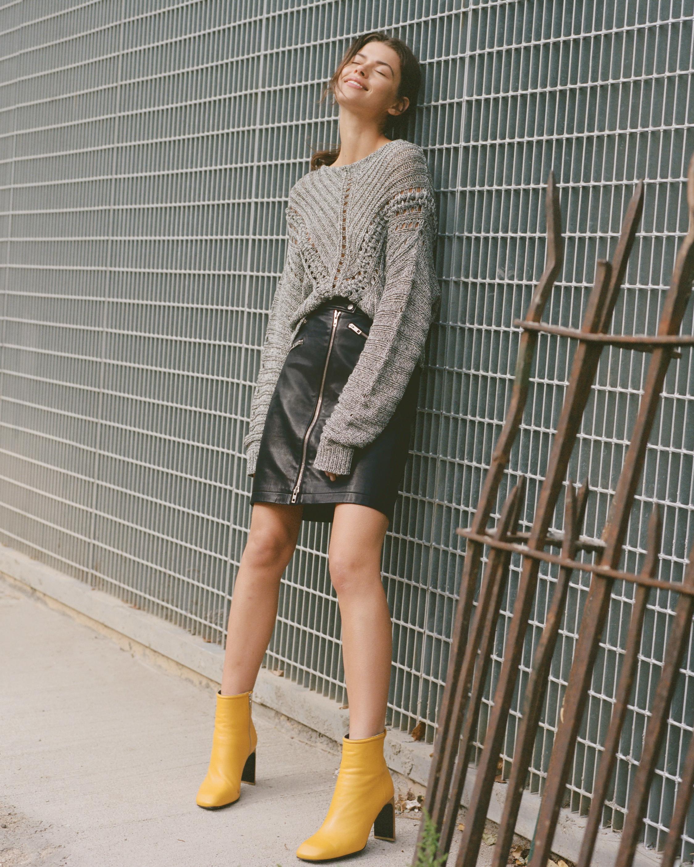 rag & bone leather skirt