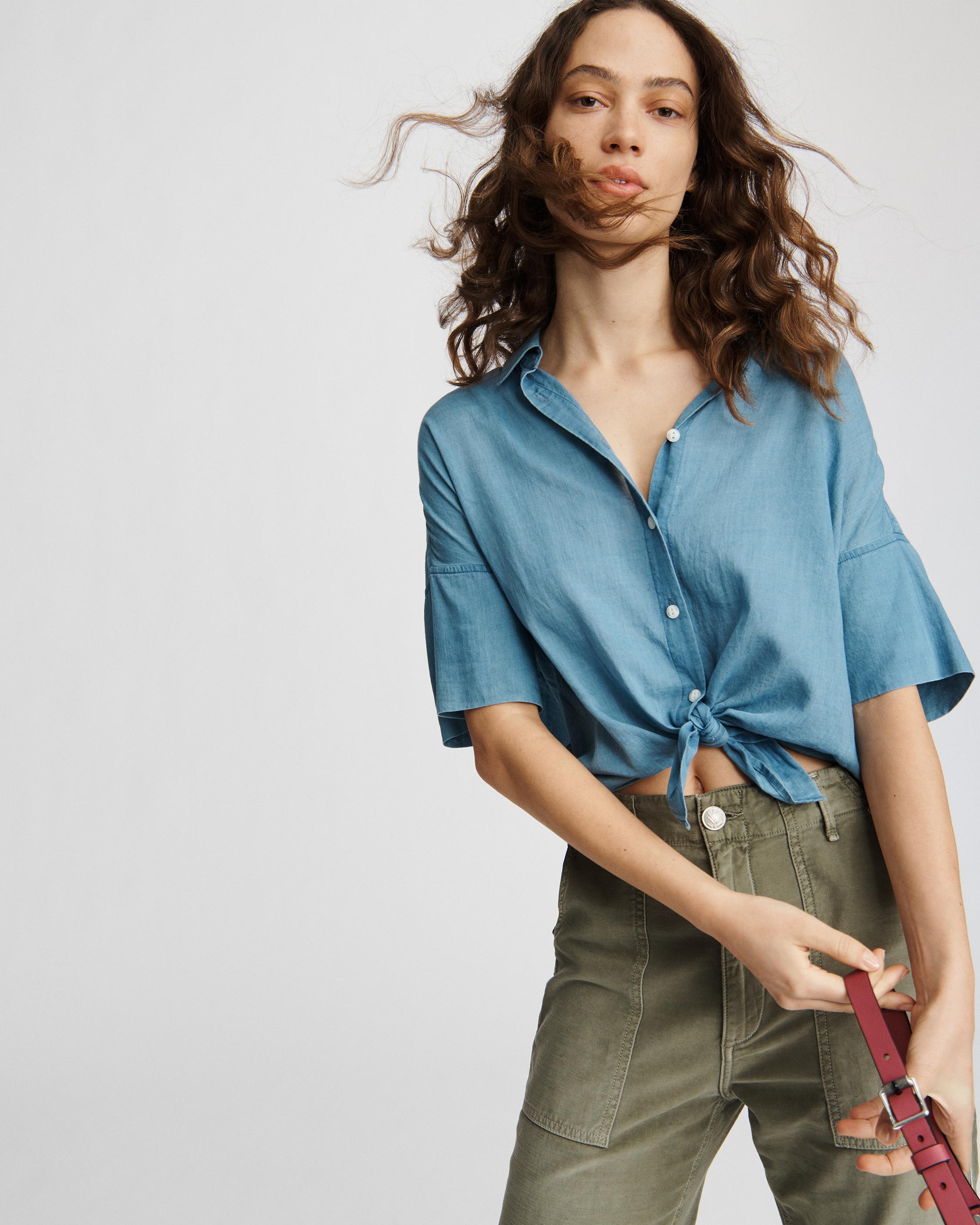 Tie Shirt Women Tops Tees Rag Bone
