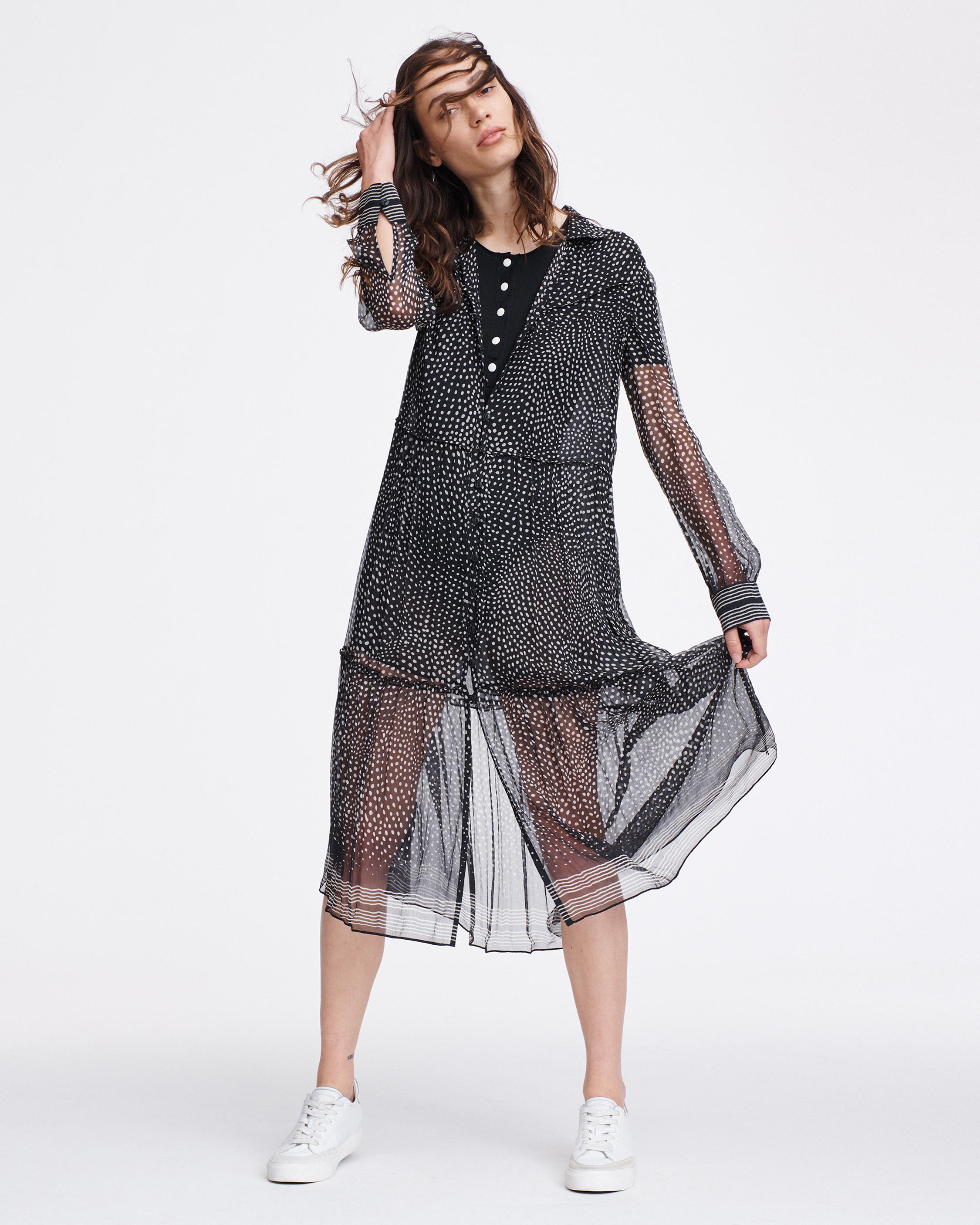Libby Midi Dress in Black Multi | rag 