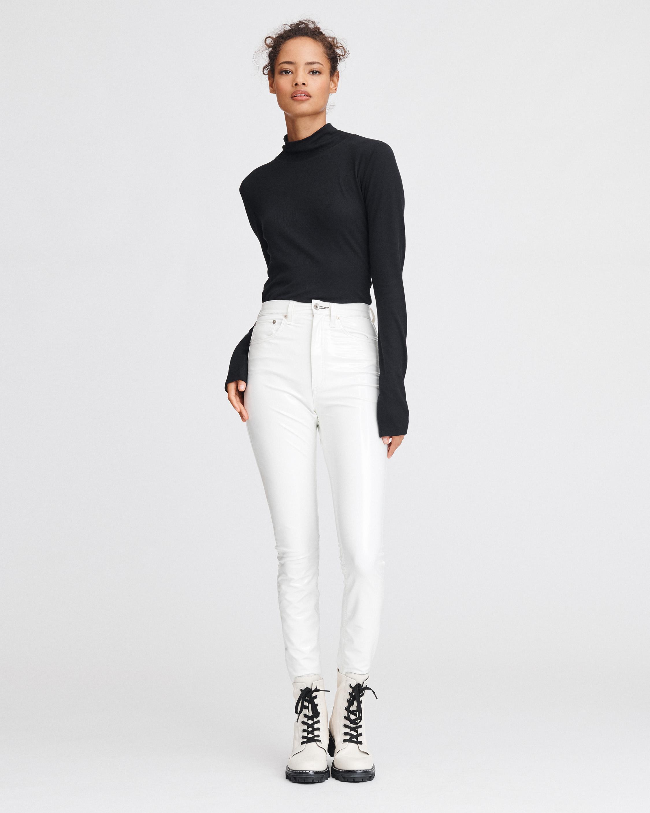 rag and bone high rise ankle skinny white