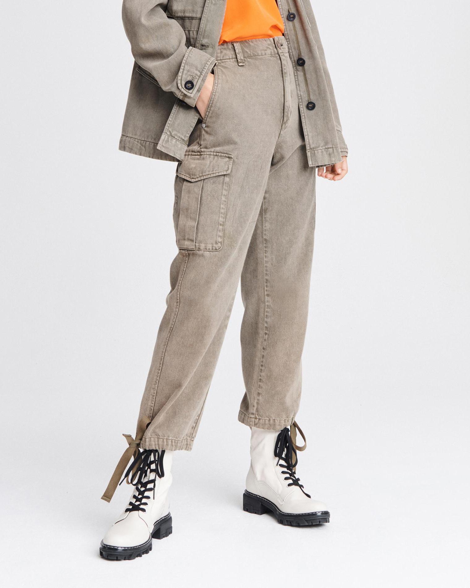 high rise cargo pants