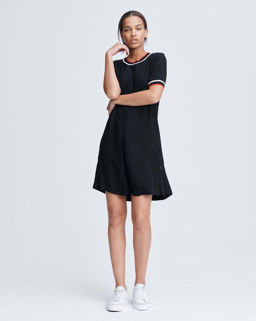 Solo Black T-Shirt Dress with Side ...