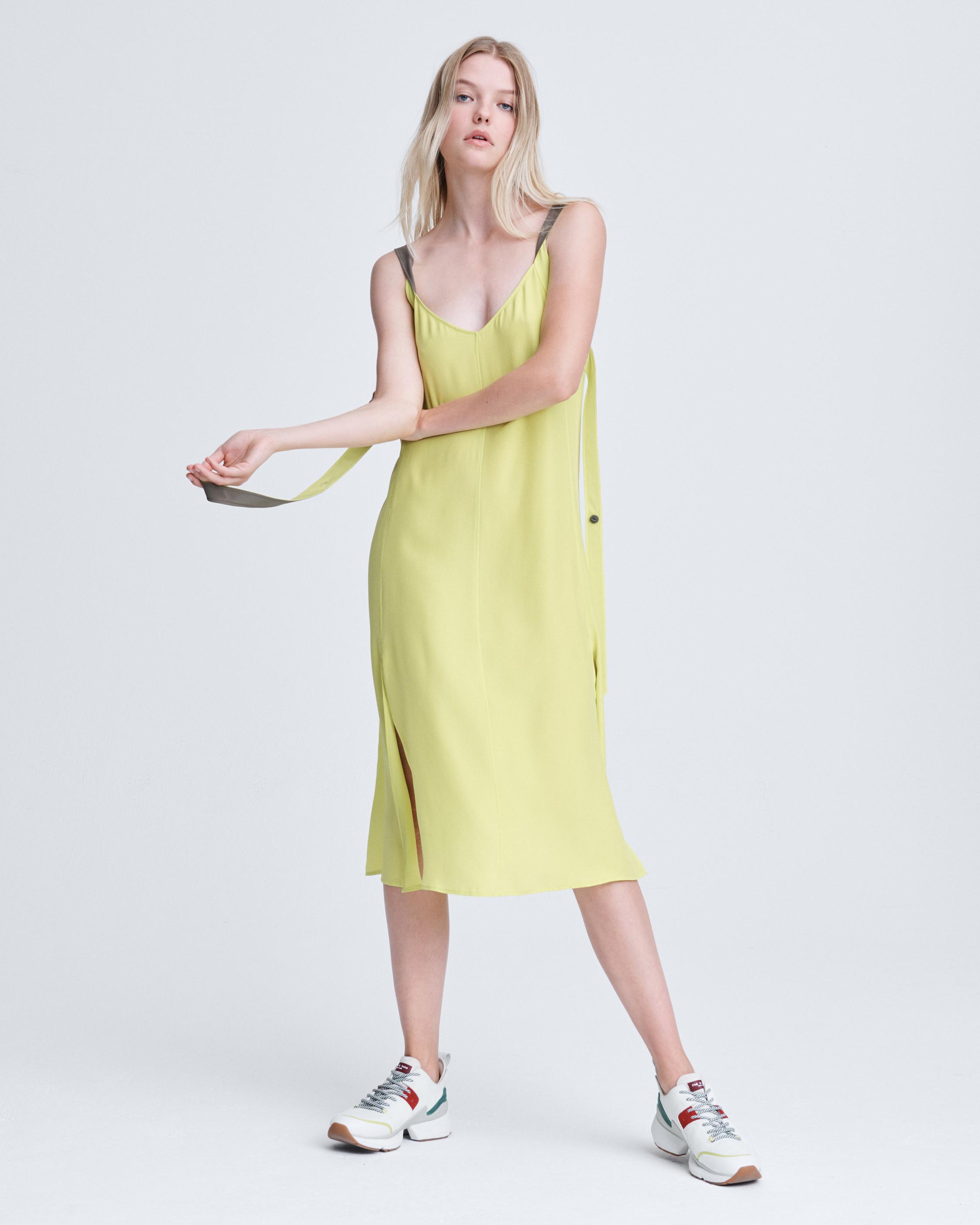 lime silk dress