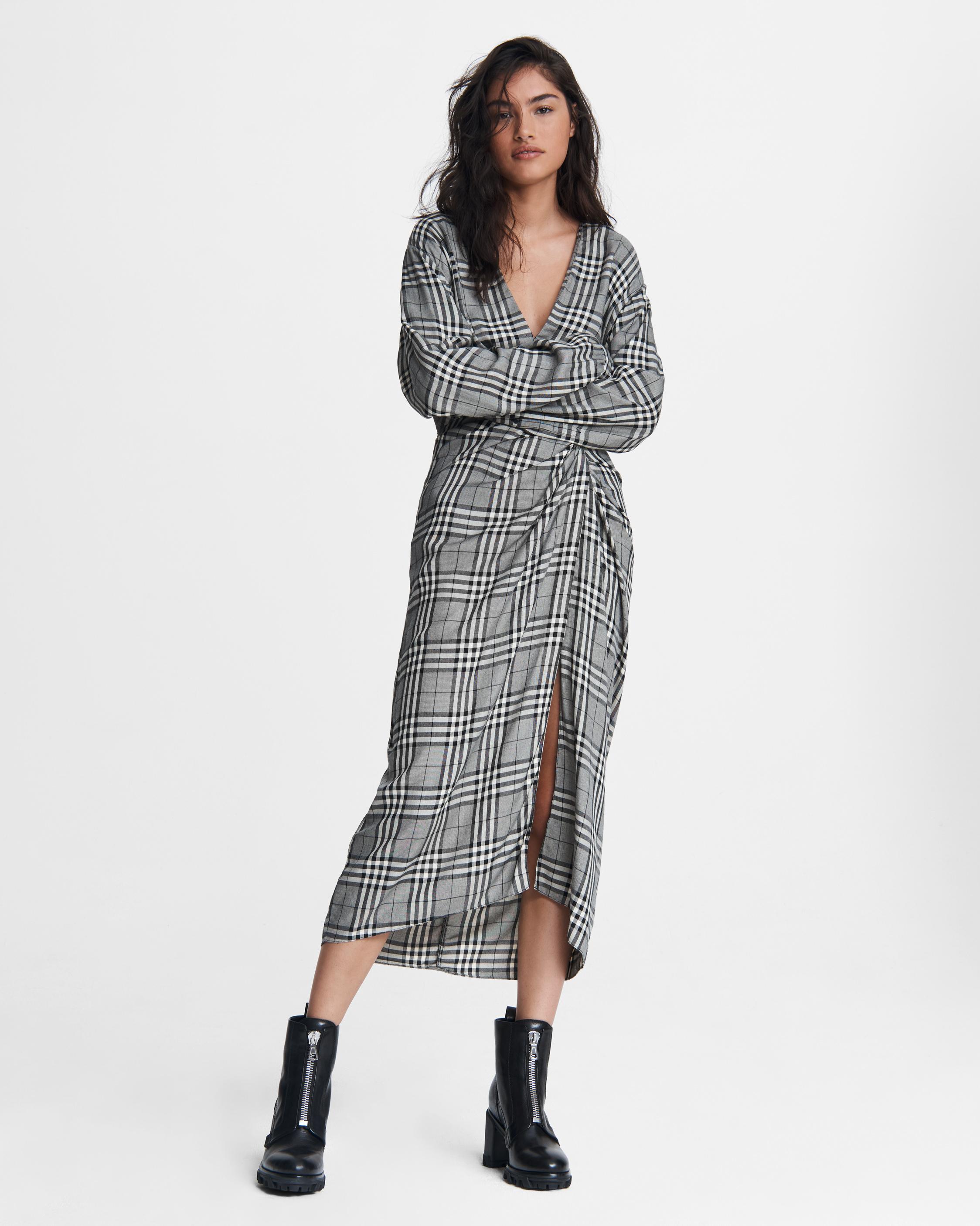 rag and bone black and white dress