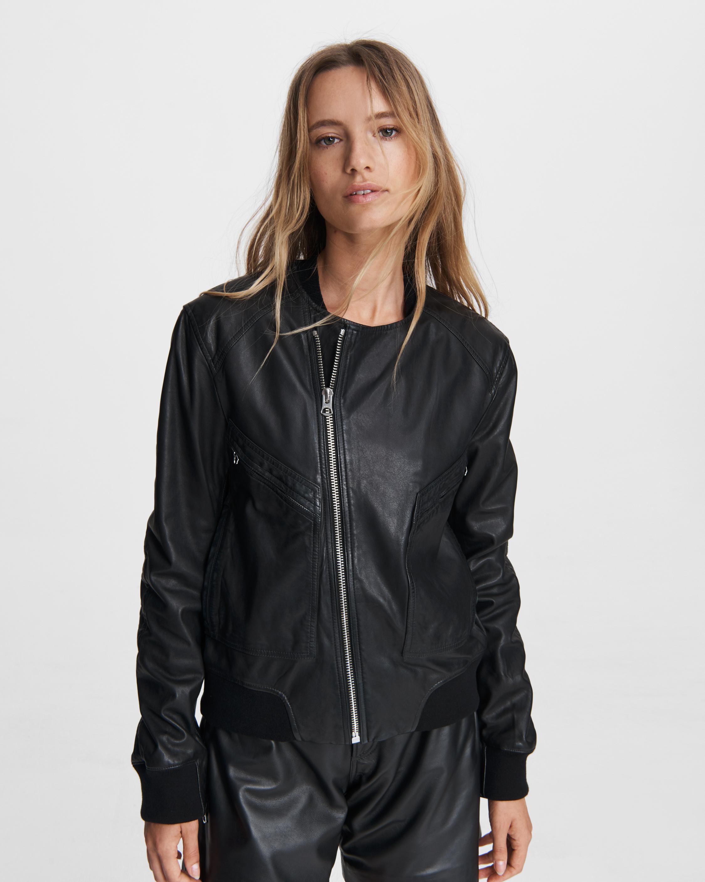 rag and bone leather bomber jacket