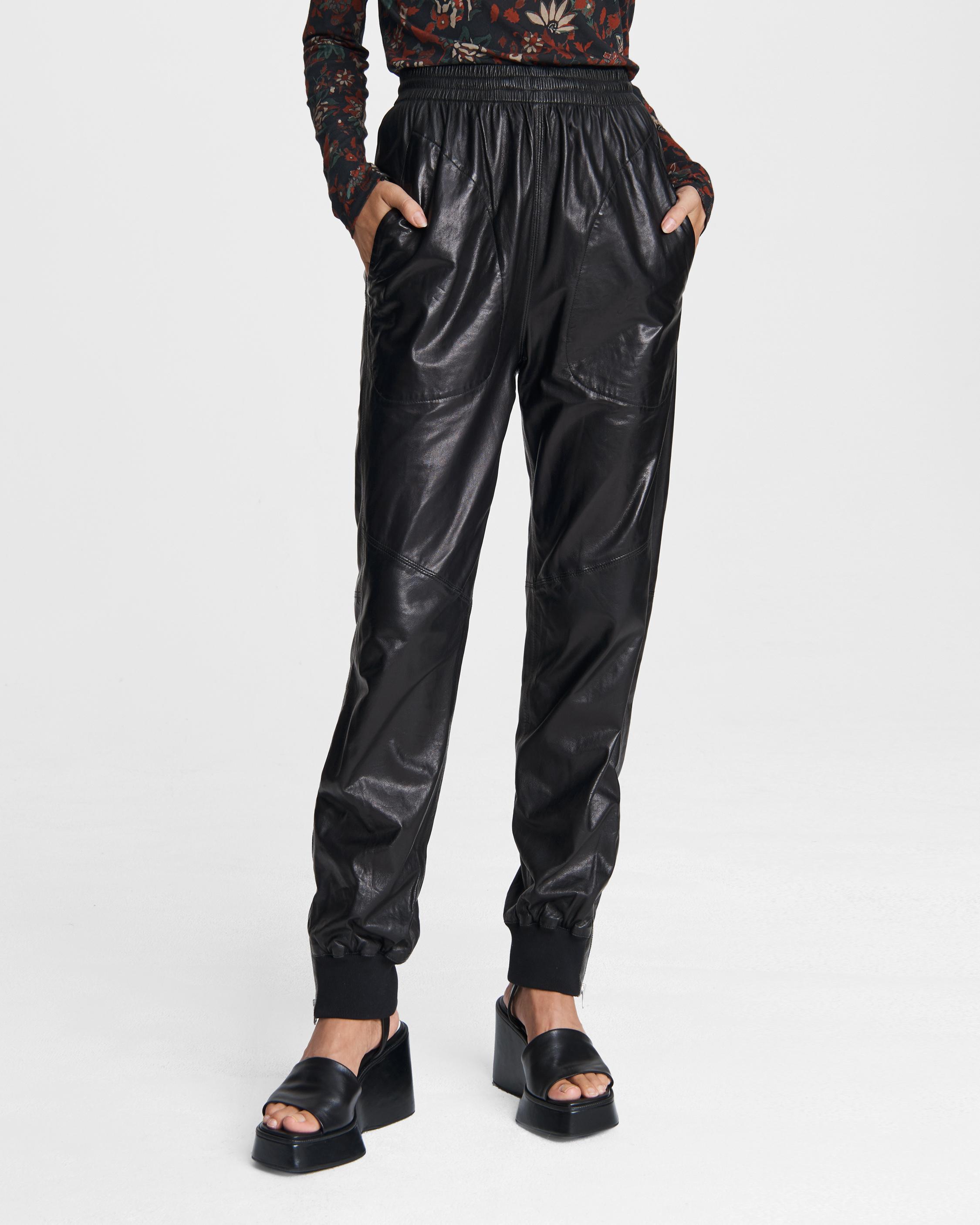 jogger leather pants