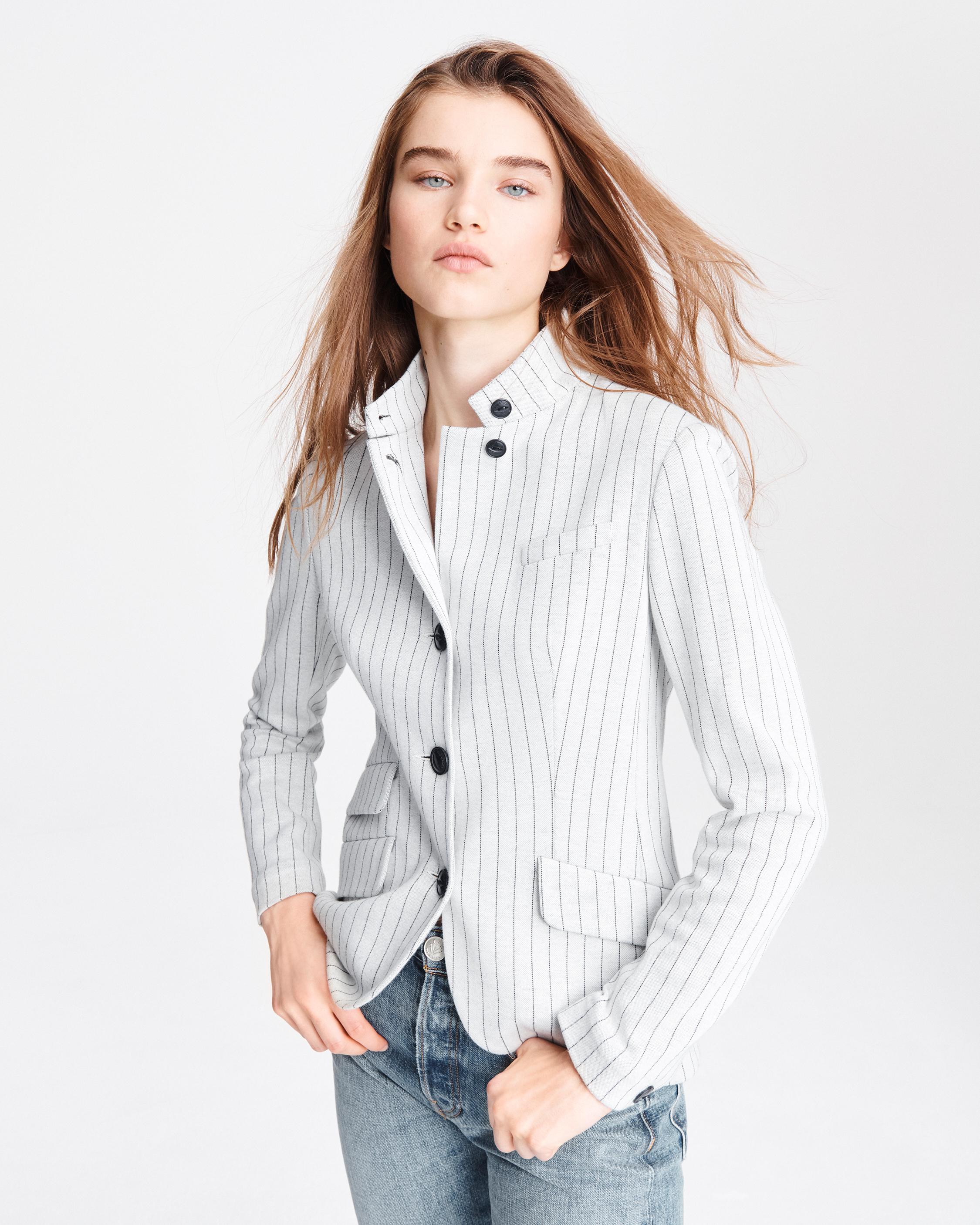 Slade White Pinstripe Blazer for Women | rag & bone