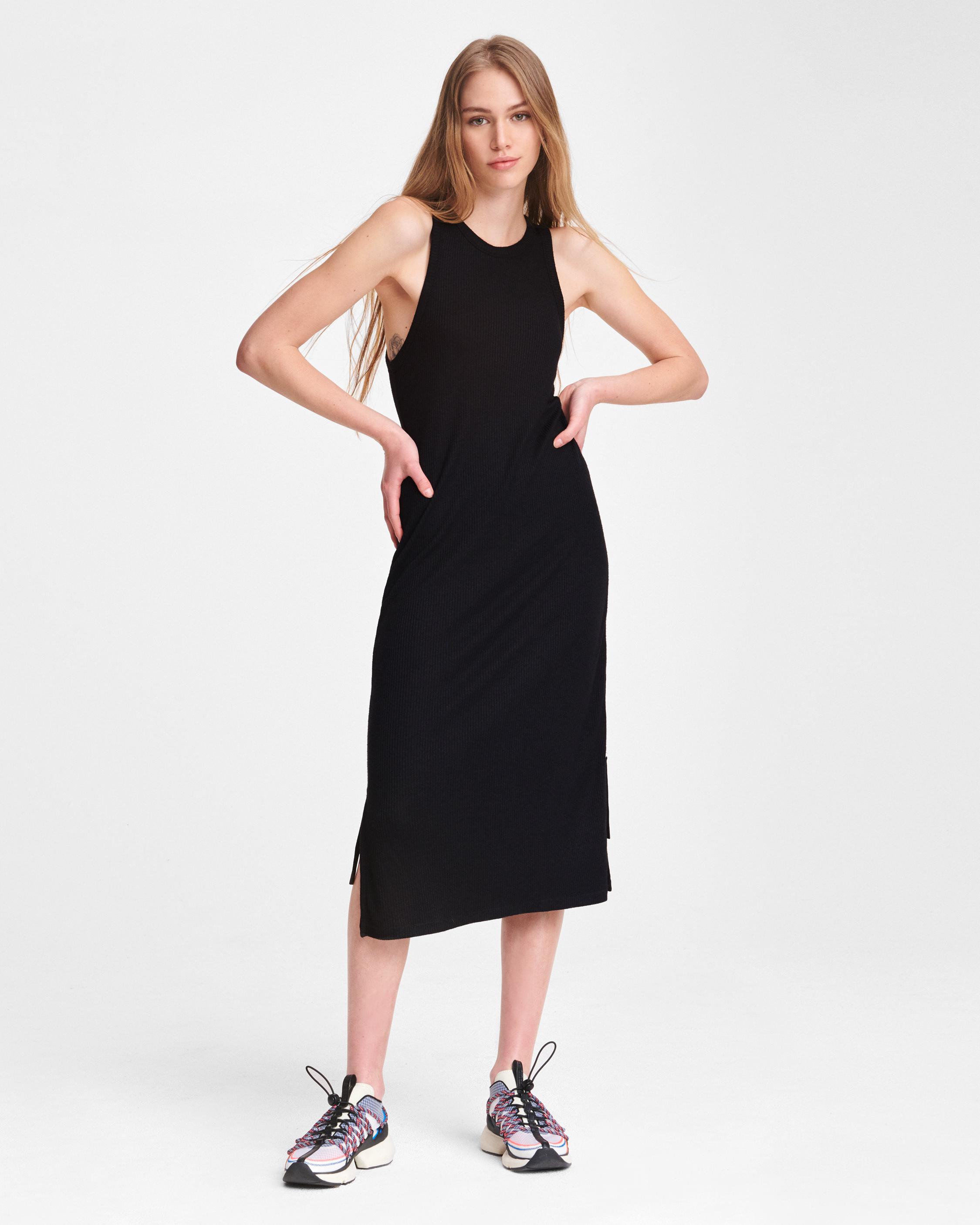 midi dress in ribbed knit