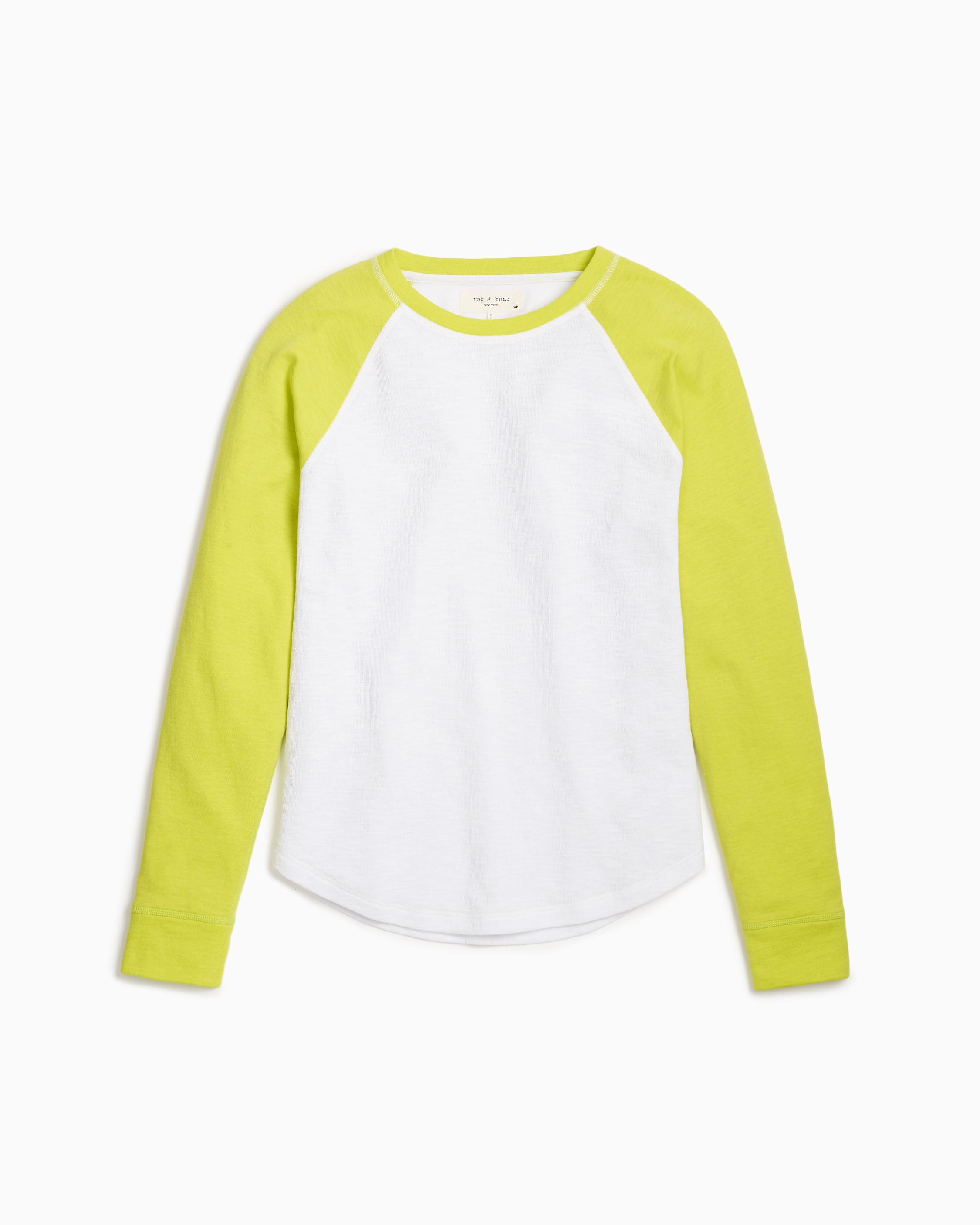 yellow baseball tee womens