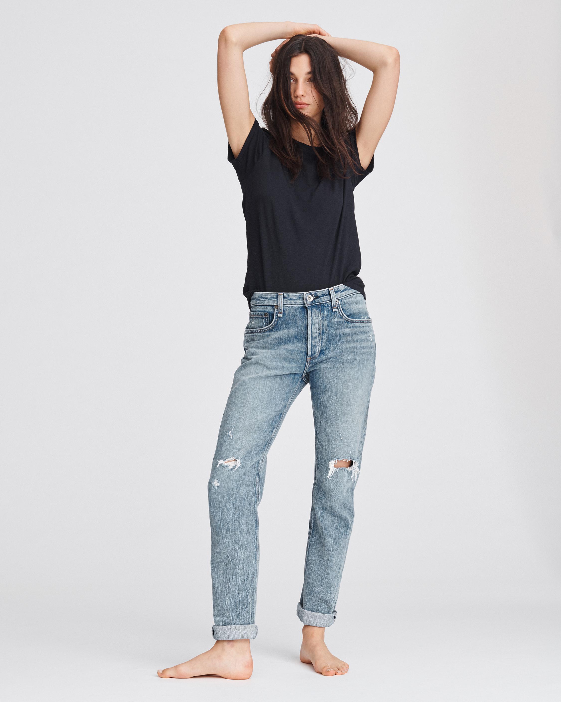 mid rise boyfriend jeans