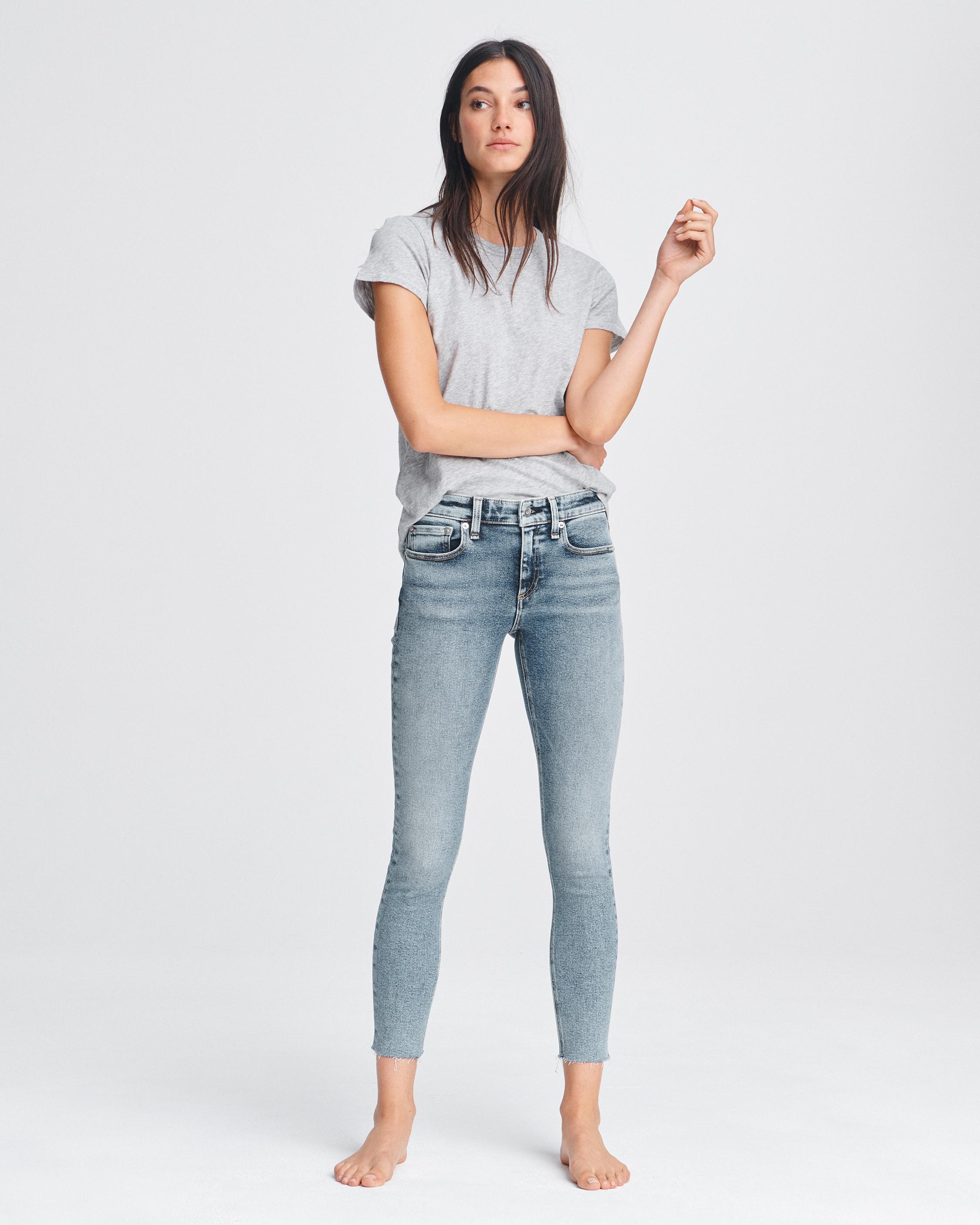 low rise ankle jeans