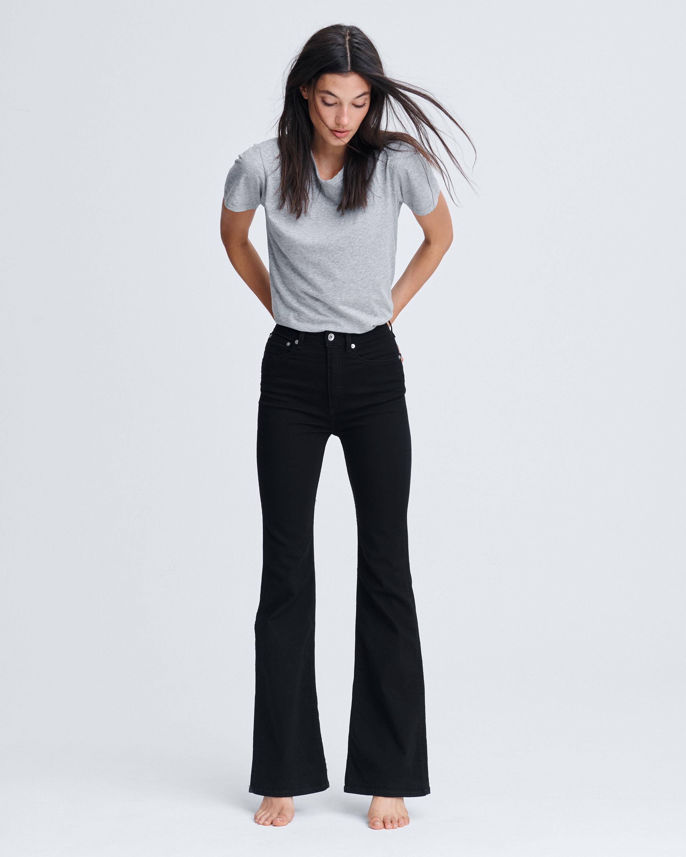 black low rise flare jeans