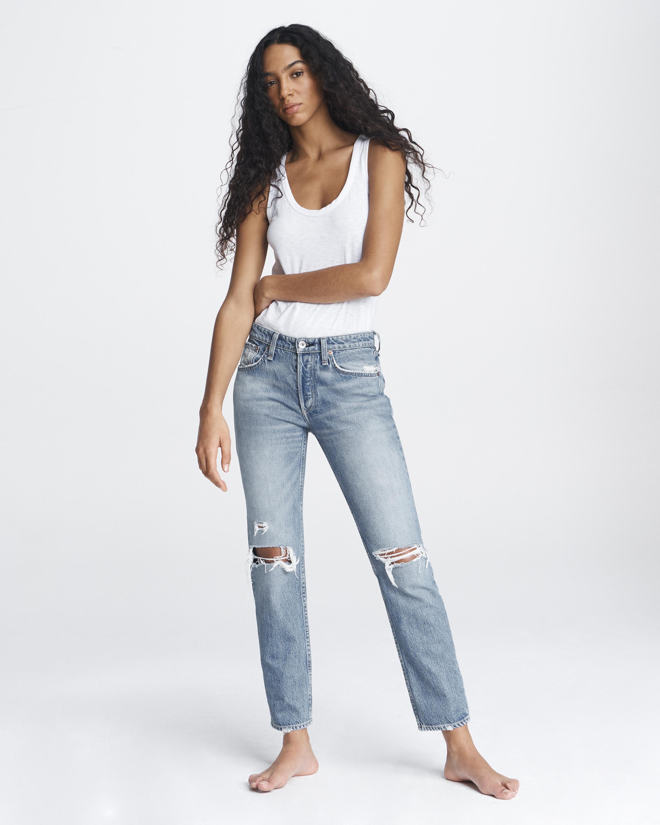 mid waist boyfriend jeans