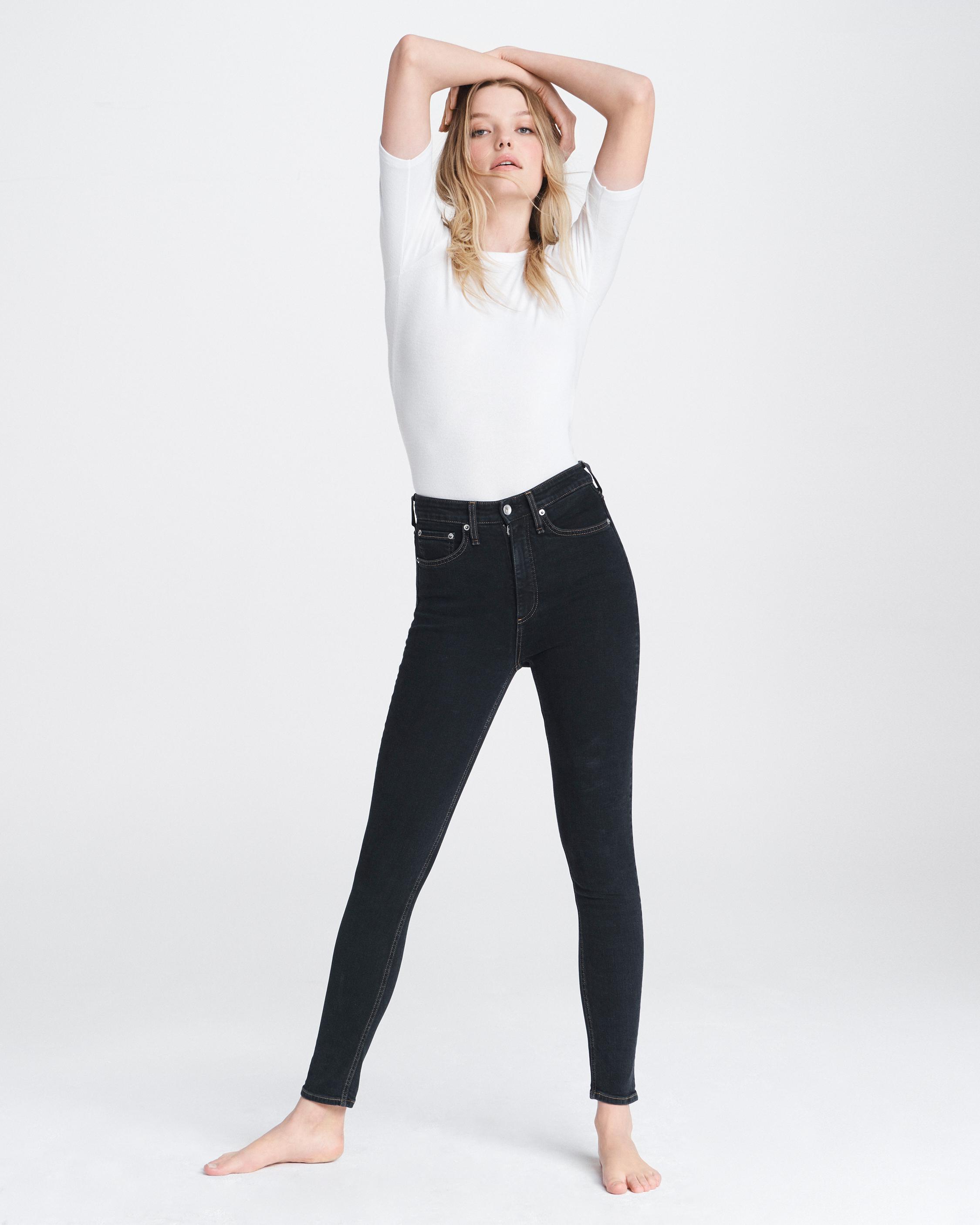 super high rise black jeans