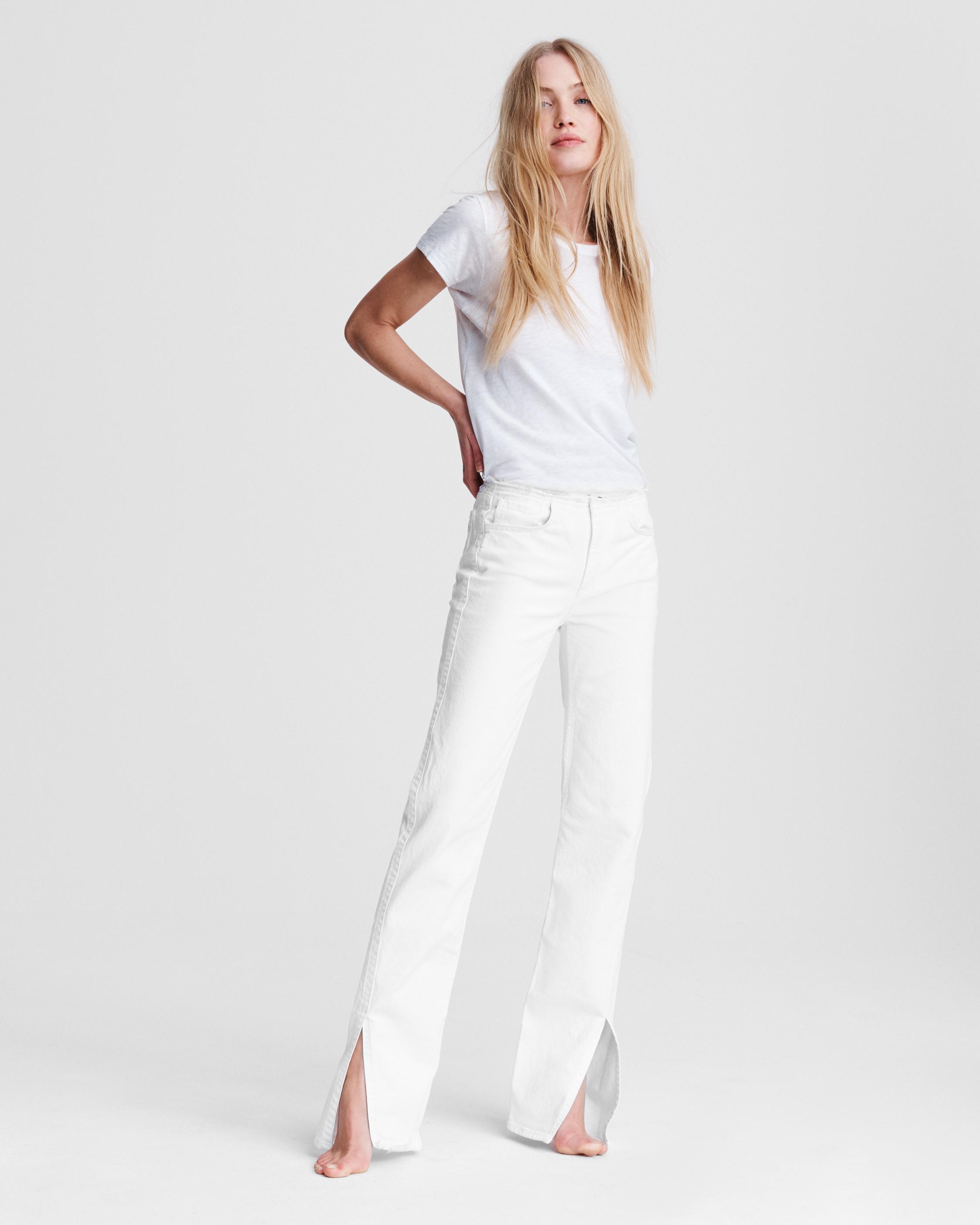 cut off white jeans