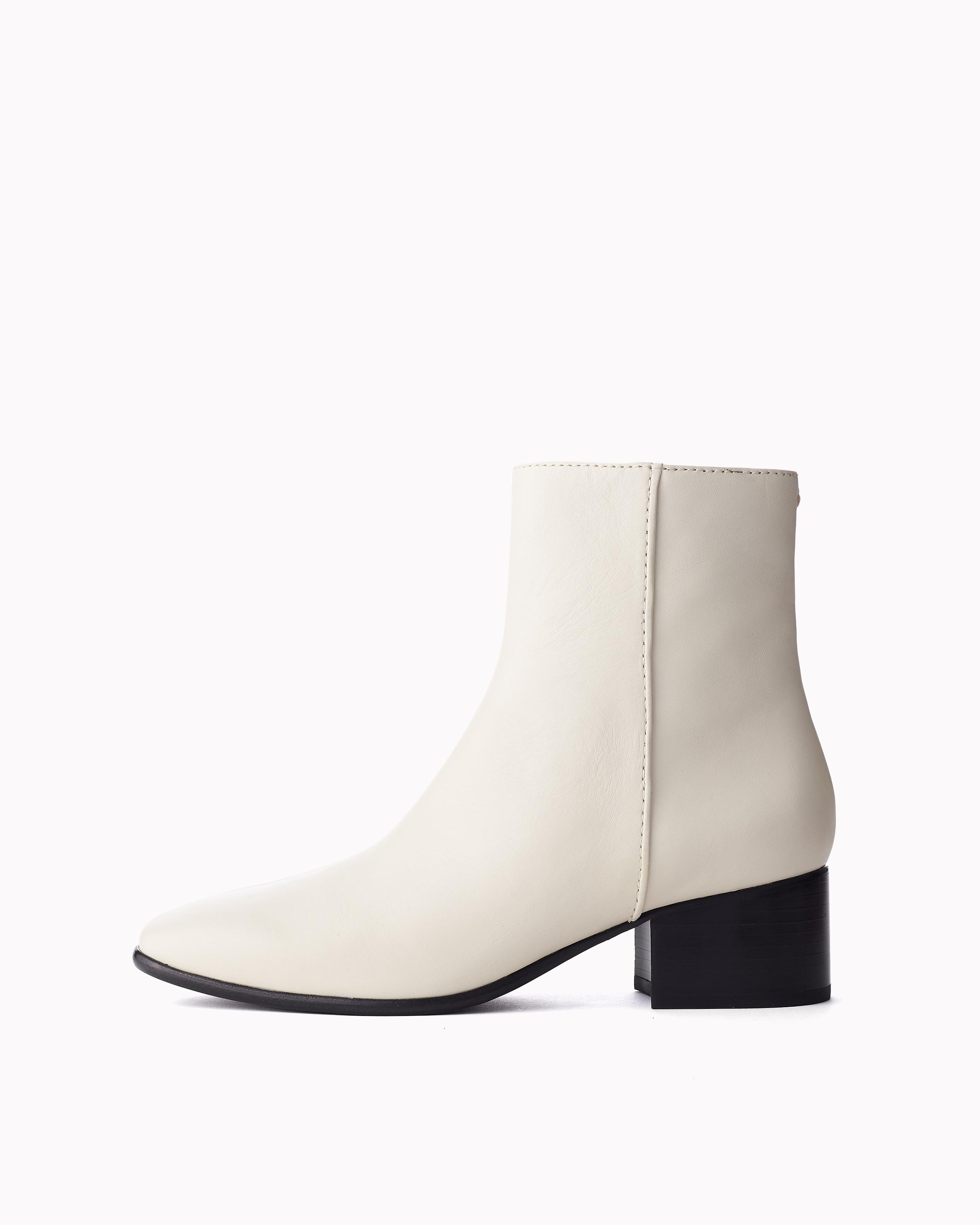 Aslen Mid Boots in Antique White | rag 