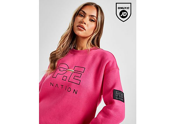PE Nation Logo Crew Sweatshirt, Pink