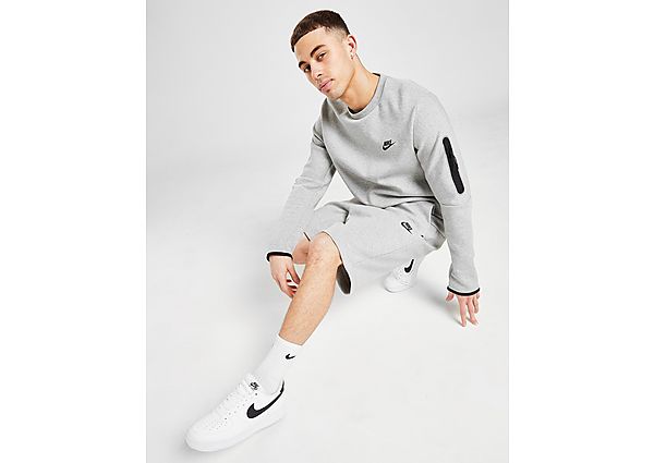 Nike Tech Fleece Shorts - Dark Grey Heather/Black - Mens, Dark Grey Heather/Black