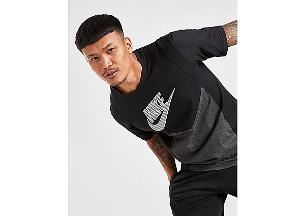 Nike Hybrid T-Shirt - Only at JD - Black/Black Heather/Black/White - Mens, Black/Black Heather/Black/White