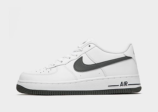 Nike Air Force 1 Low Junior - Only at JD - White/Obsidian/Iron Grey/Grey - Kids, White/Obsidian/Iron Grey/Grey