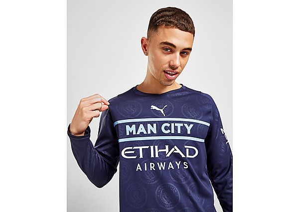 Puma Manchester City FC 2021/22 Long Sleeve Third Shirt - Blue - Mens, Blue
