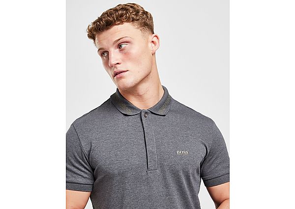 BOSS Paddy Pixel Polo Shirt - Grey - Mens, Grey