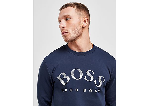 BOSS Salbo Curve Sweatshirt - Blue - Mens, Blue