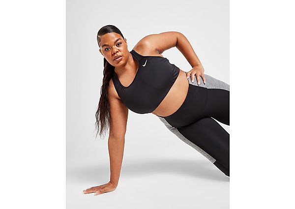 Nike Nike Dri-FIT Swoosh Non-padded sport-bh met medium ondersteuning (Plus Size) - Black/White - Dames