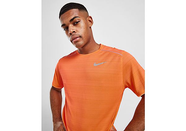 Nike Dri-FIT Miler Kurzarm-Laufoberteil Herren - Herren, Orange Pulse/Orange Pulse